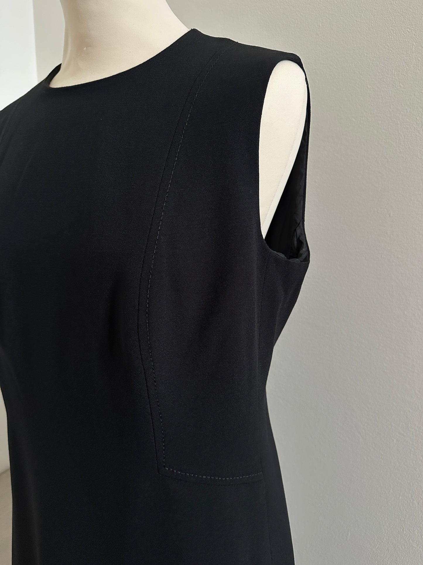 Abito Svasato in Misto Lana Nero