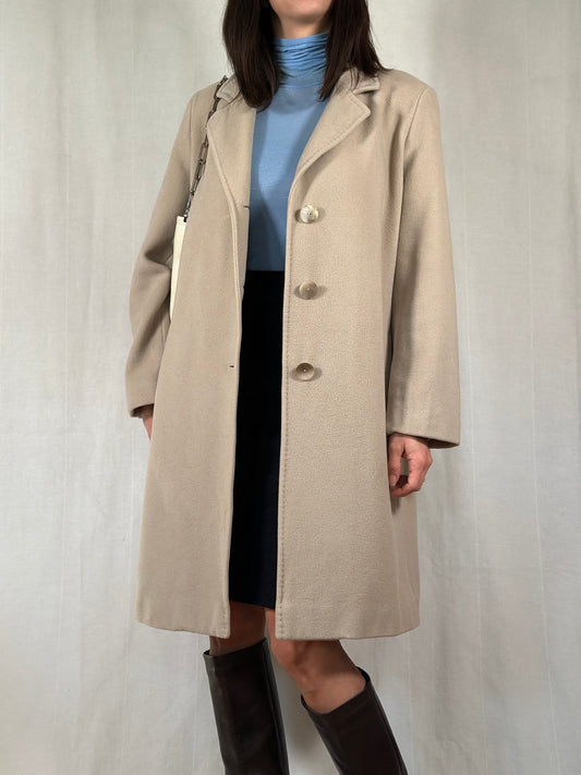 Cappotto Delia Ferrari in Lana Greige