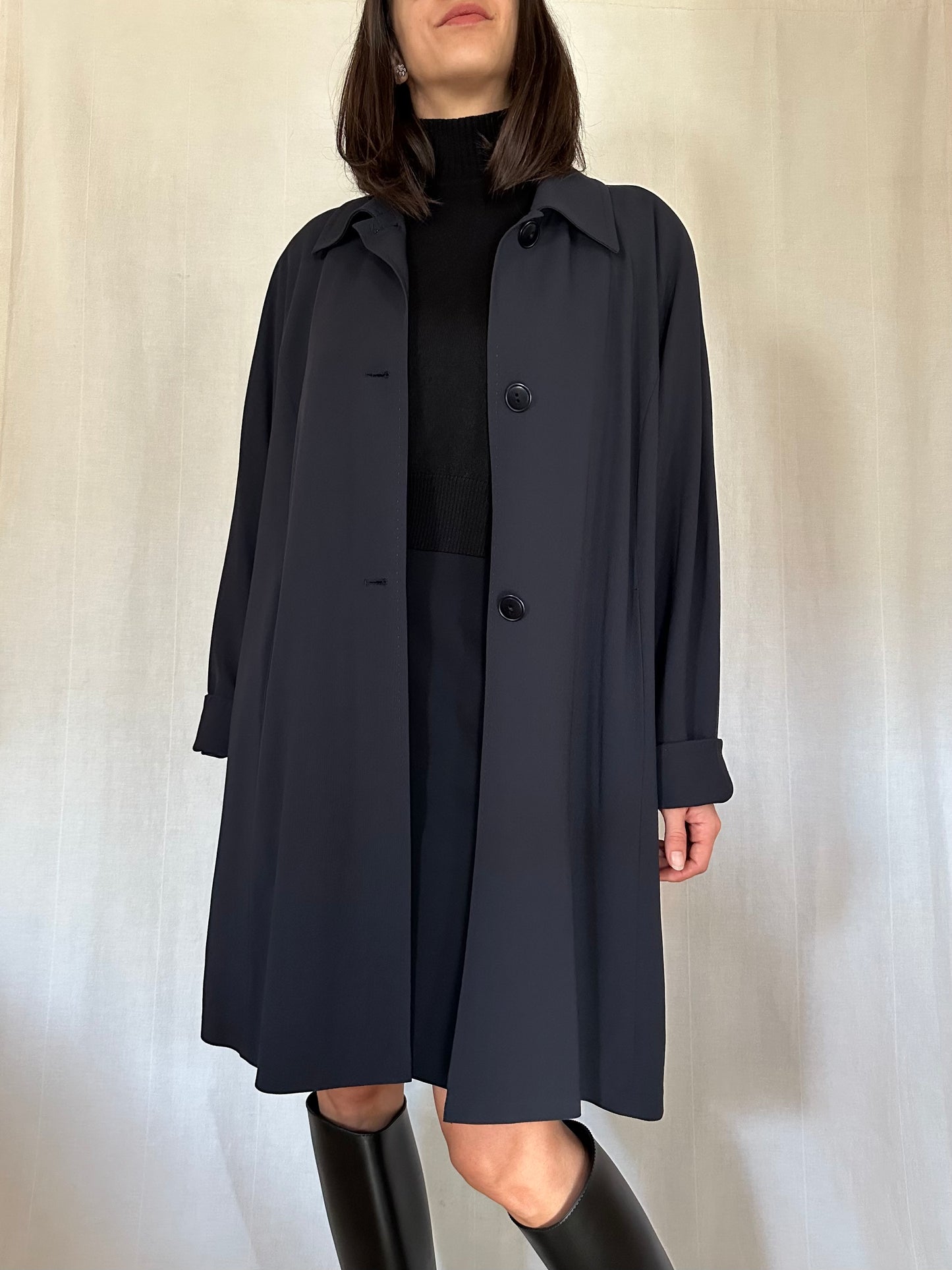 Soprabito / Giaccone Marina Rinaldi Lana e Viscosa Blu Tg.50/52