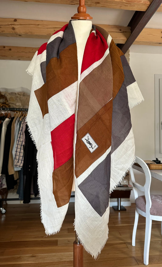 Foulard Yves Saint Laurent Anni ‘80 in Lana