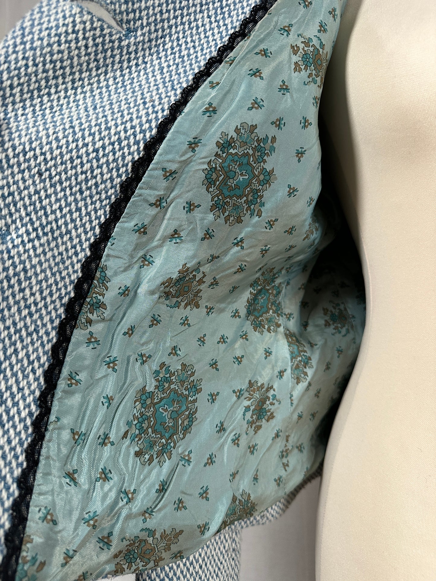 Giacca Benetton in Misto Lana Panna e Azzurro