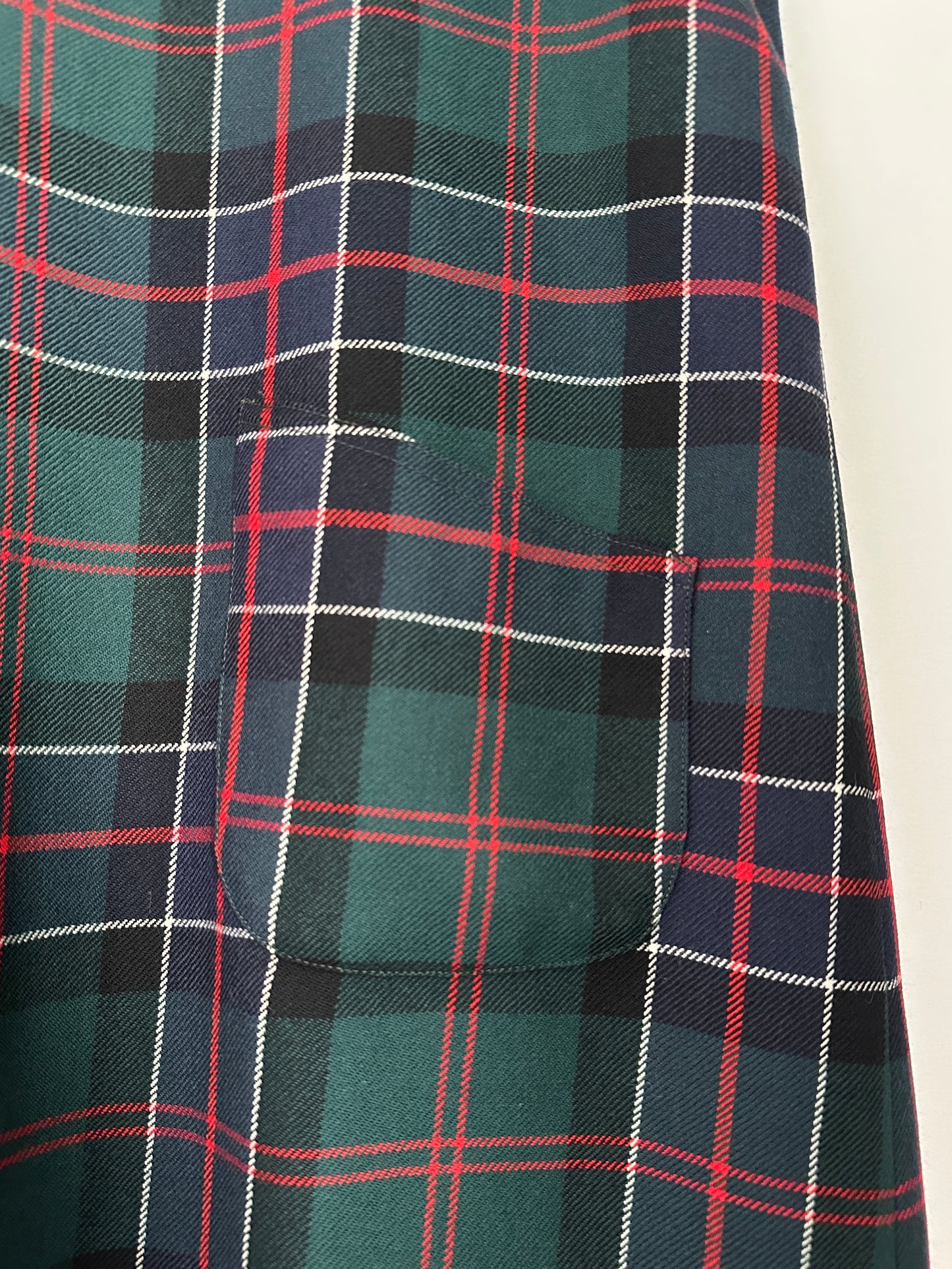 Abito Sartoriale Anni ‘60 in Lana Tartan Verde Blu