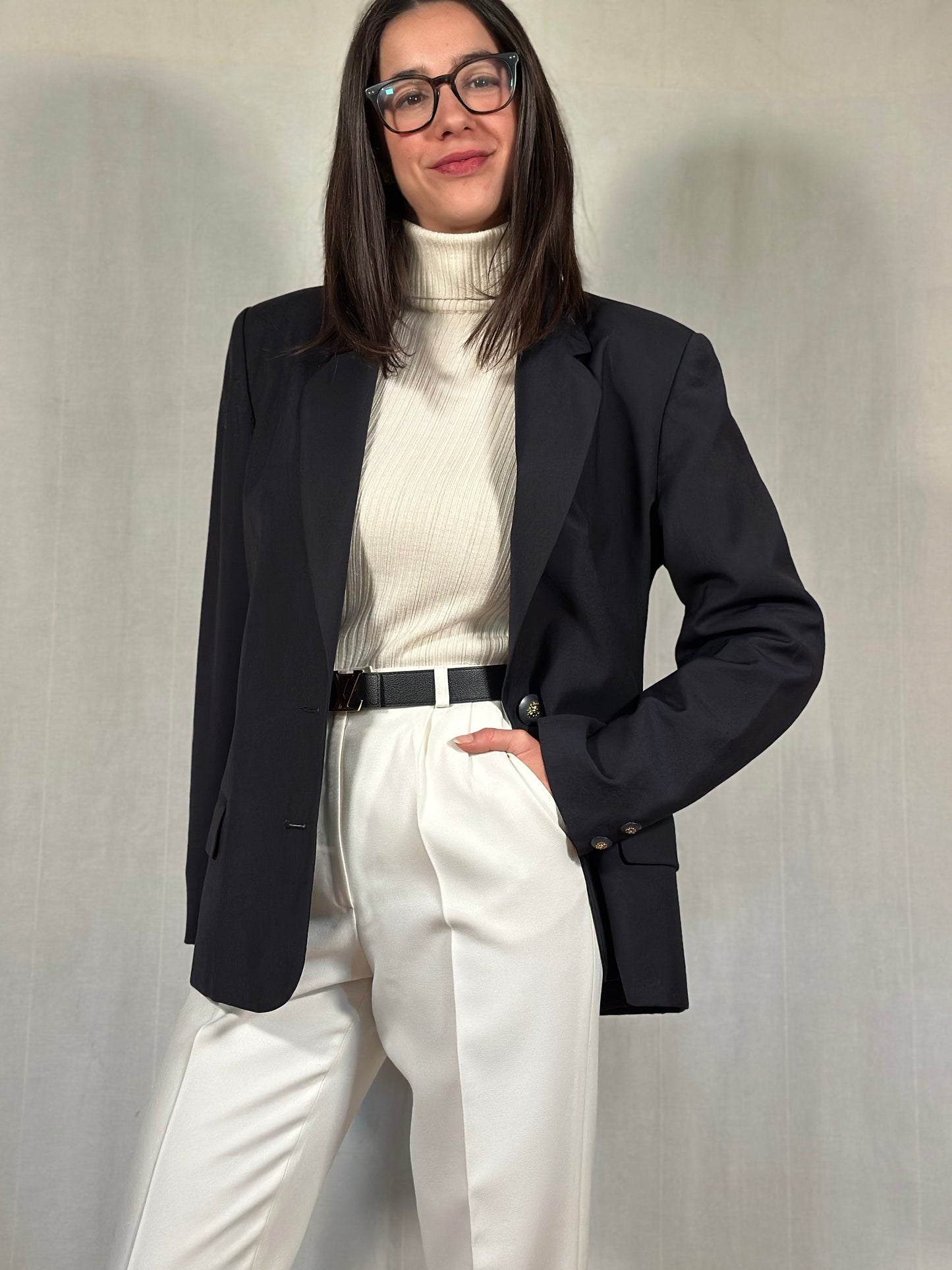 Blazer Vintage Anni ‘80 in Lana Blu