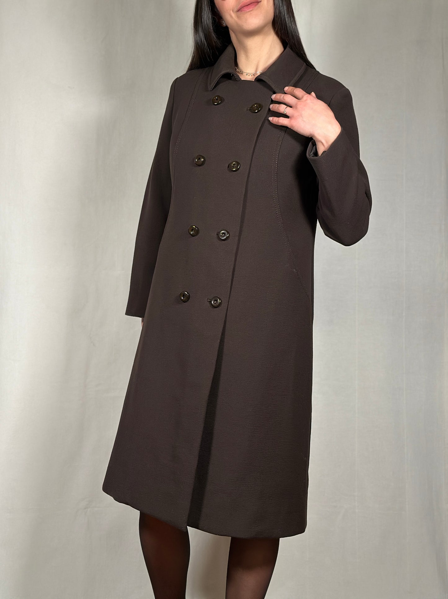 Cappotto Vintage Metà Anni ‘60 Sartoriale Marrone Cioccolato