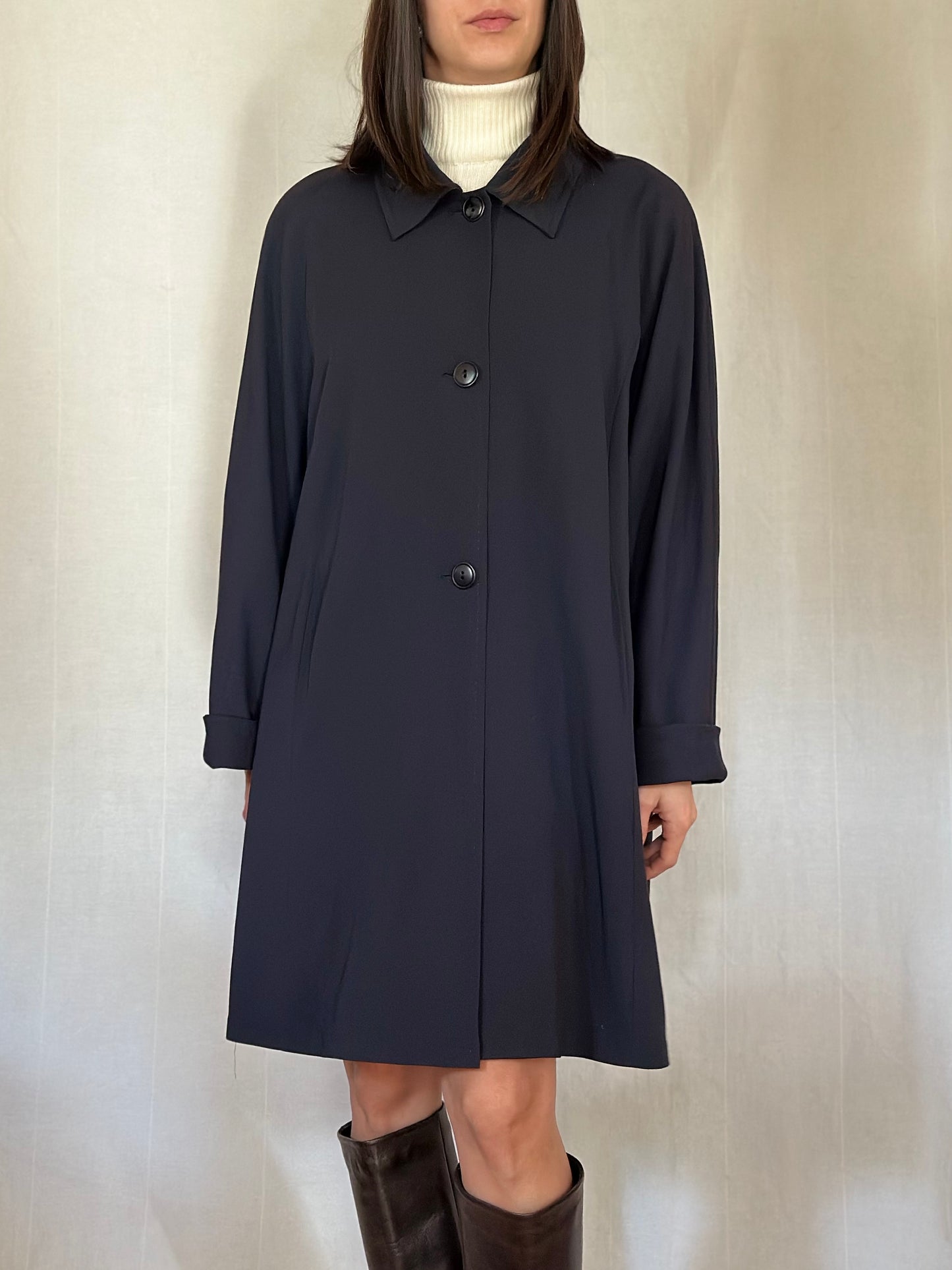 Soprabito / Giaccone Marina Rinaldi Lana e Viscosa Blu Tg.50/52