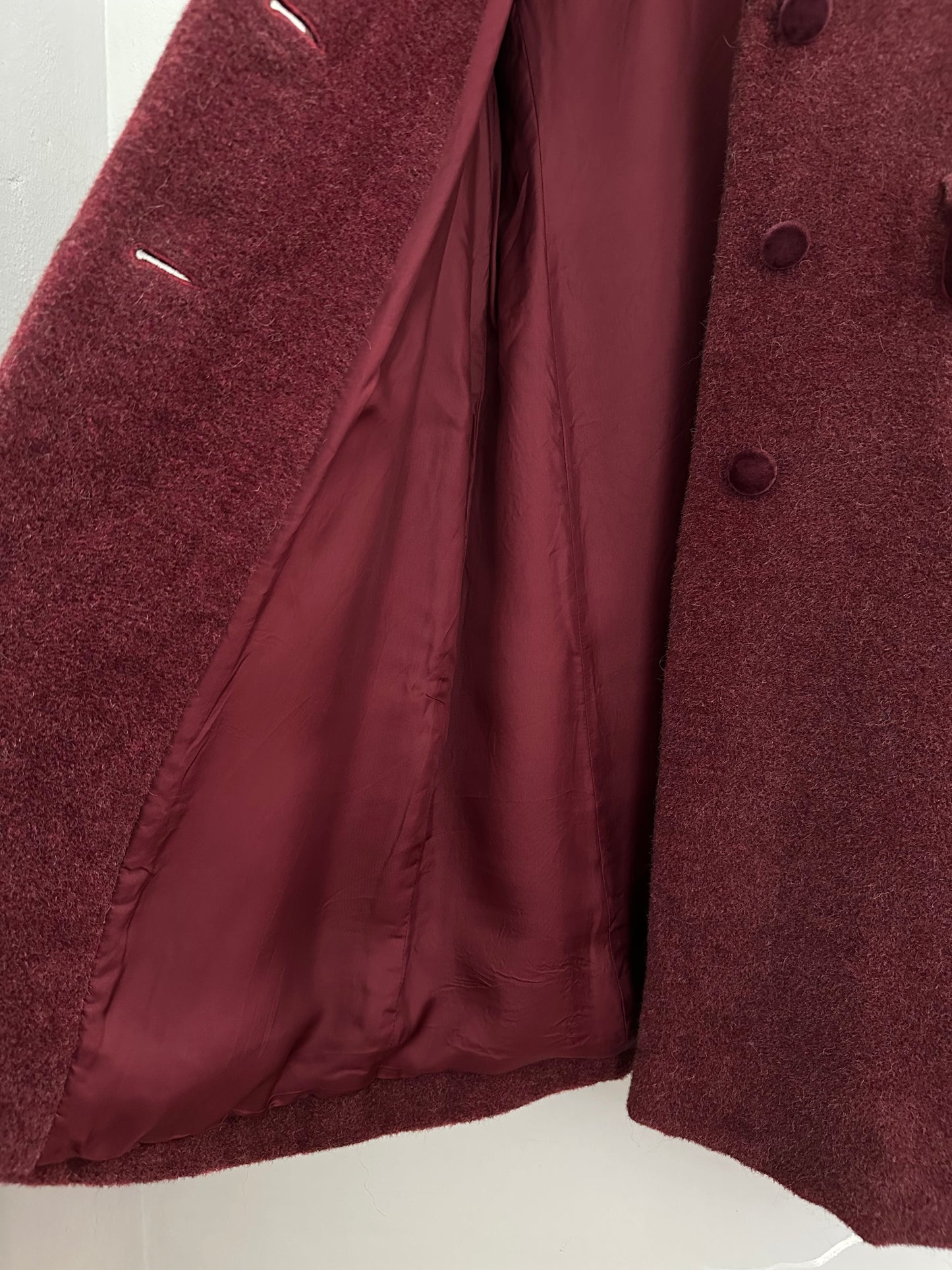 Cappotto Anni ‘90 Nicoletta Ruggiero in Lana e Angora Vinaccia