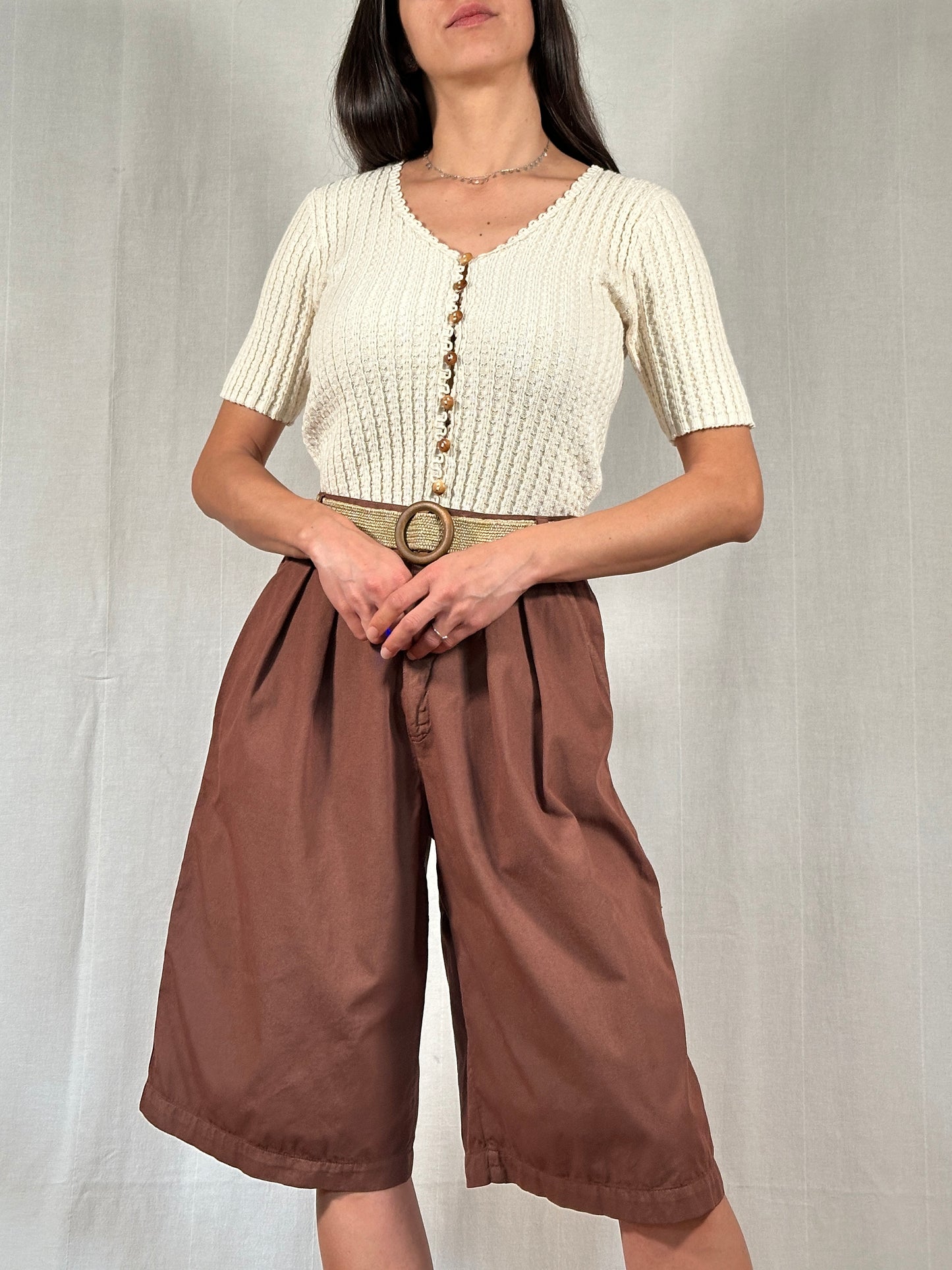 Maglia Anni ‘90 in Cotone a Coste Beige
