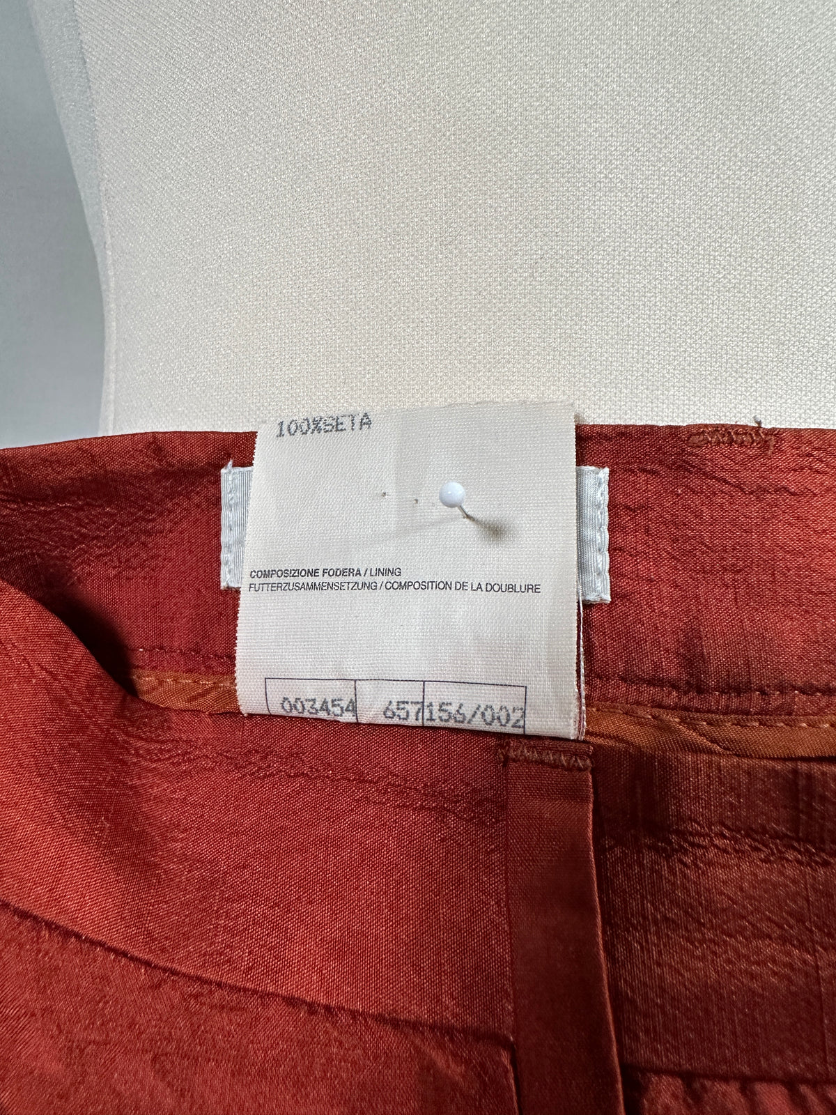 Pantaloni Anni ‘90 in Seta Mattone