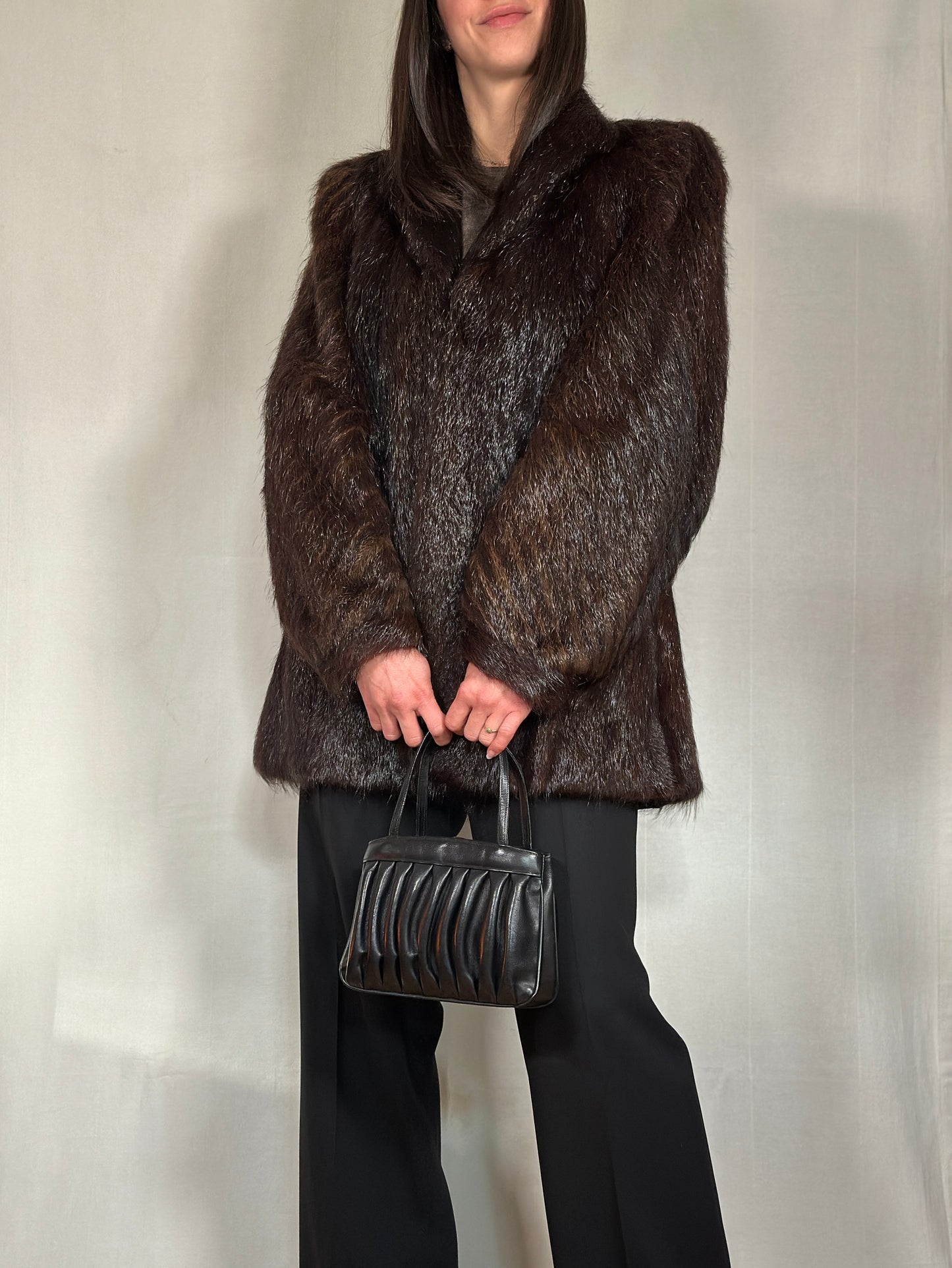 Pelliccia di Marmotta Vintage Anni ‘70 Marrone