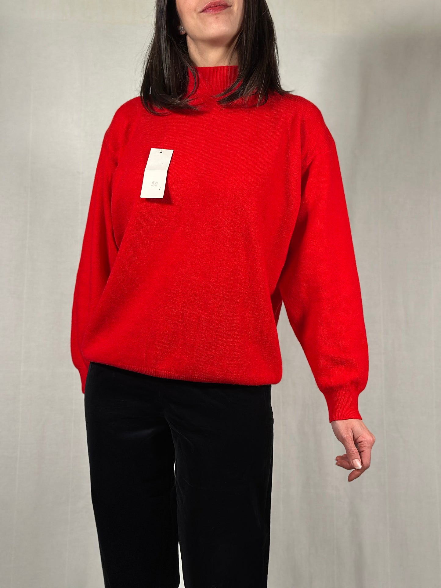 Lupetto Vintage Nuovo in Lana Rosso