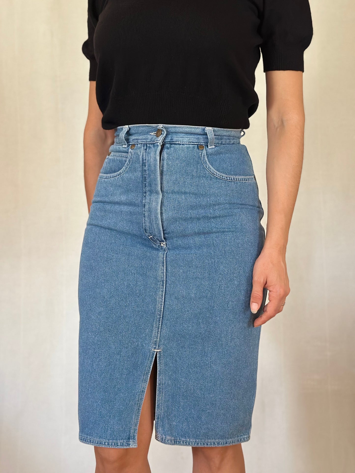 Gonna Vintage Oaks by Ferrè Anni ‘80 in Jeans Tg.36