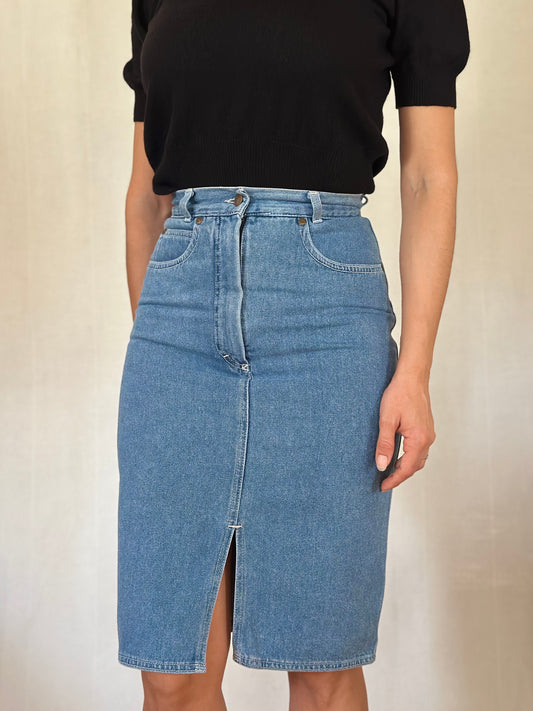 Gonna Vintage Oaks by Ferrè Anni ‘80 in Jeans Tg.36