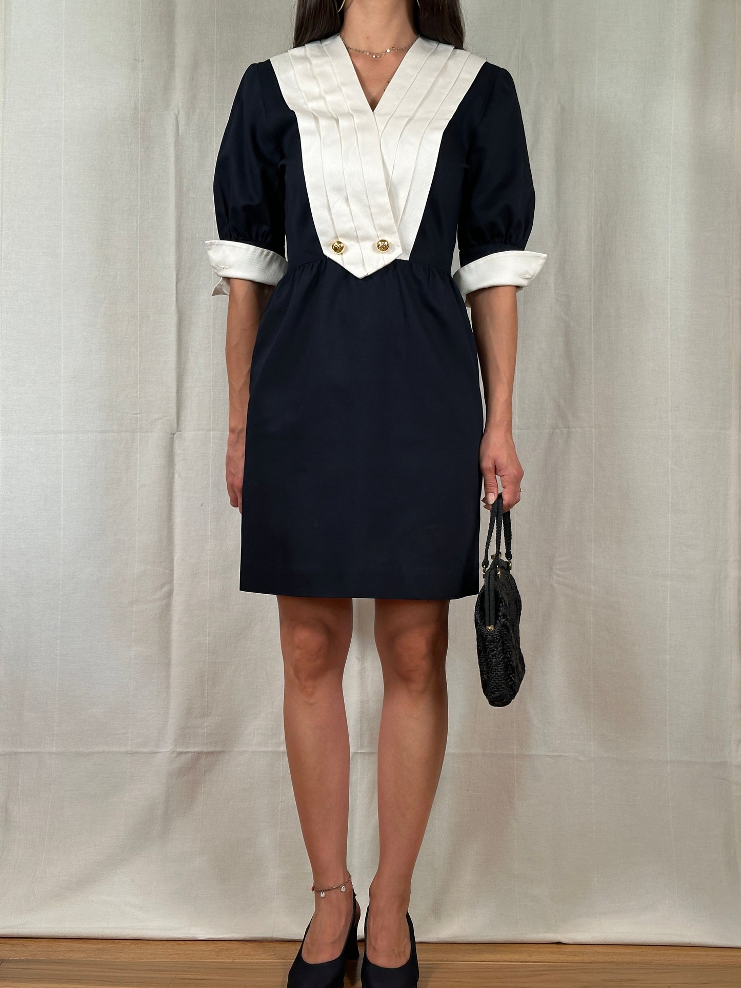 Abito Vintage Anni ‘80 Luisa Spagnoli Blu e Bianco