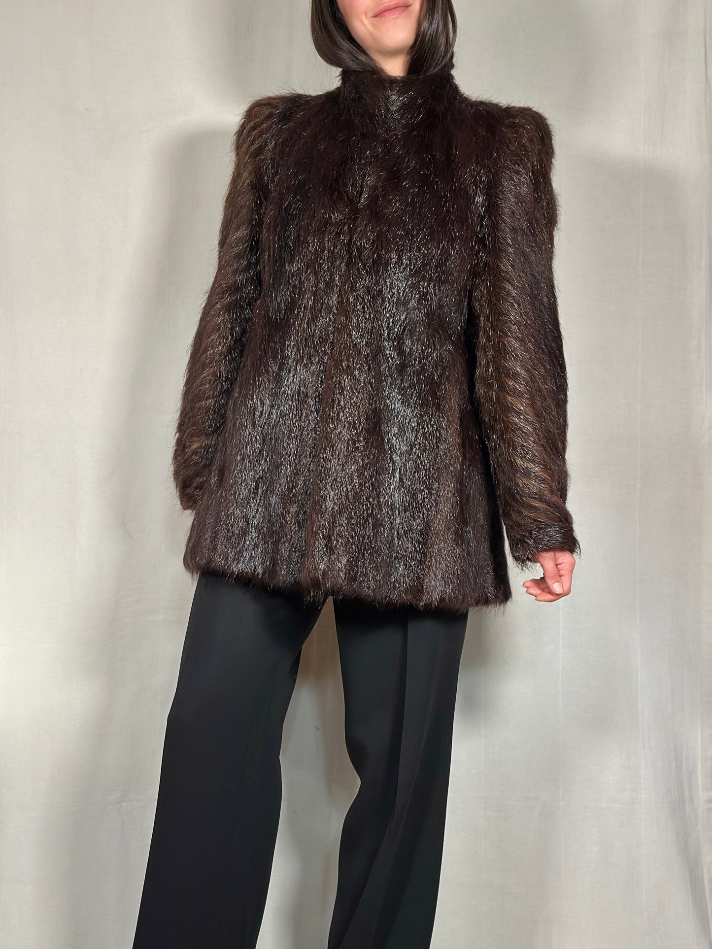 Pelliccia di Marmotta Vintage Anni ‘70 Marrone