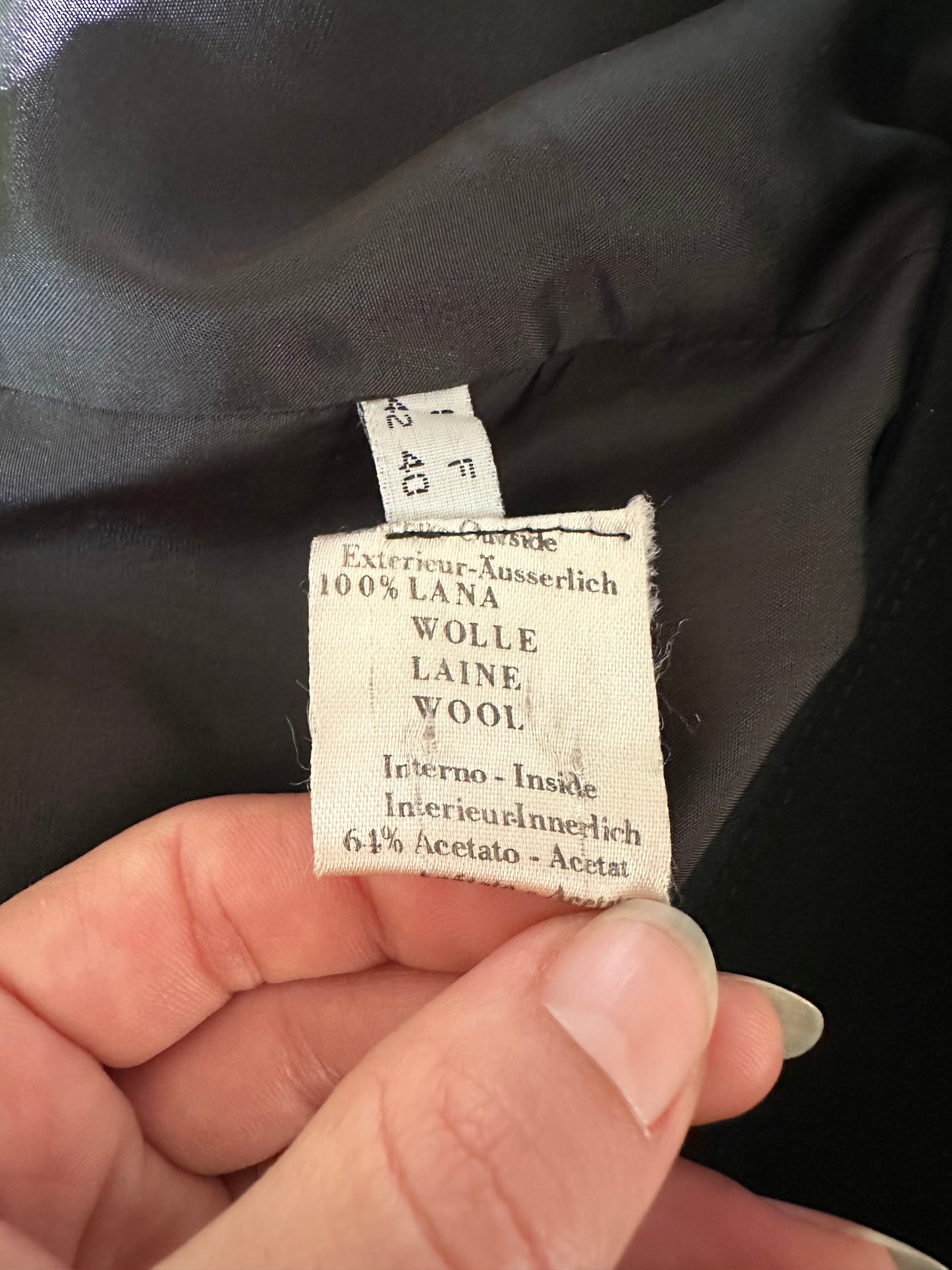 Giacca Genny Vintage Anni ‘80 in Lana Nera Tg.42