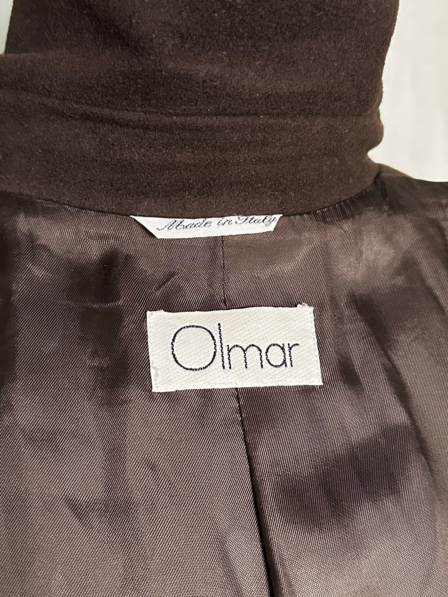 Cappotto Olmar in Lana e Angora Loro Piana Marrone con Polsini in Visone