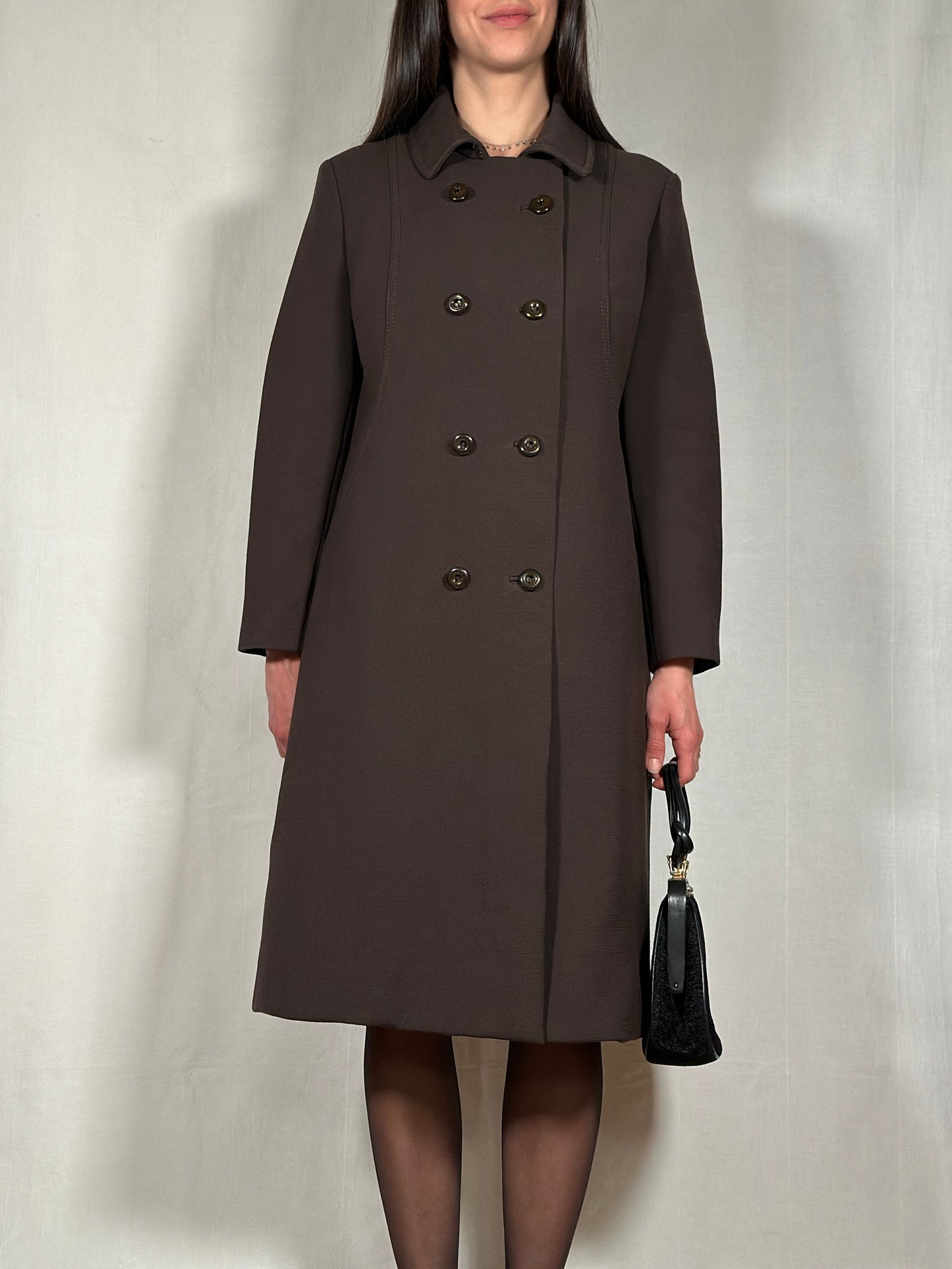 Cappotto Vintage Metà Anni ‘60 Sartoriale Marrone Cioccolato