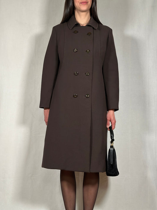Cappotto Vintage Metà Anni ‘60 Sartoriale Marrone Cioccolato