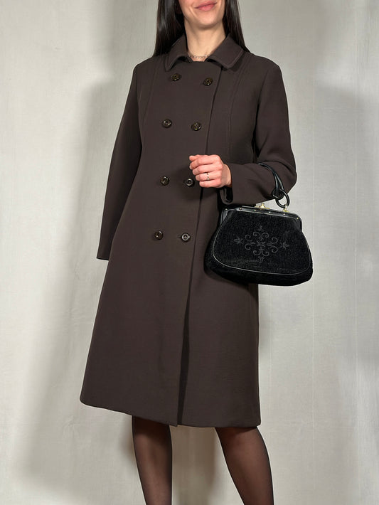 Cappotto Vintage Metà Anni ‘60 Sartoriale Marrone Cioccolato