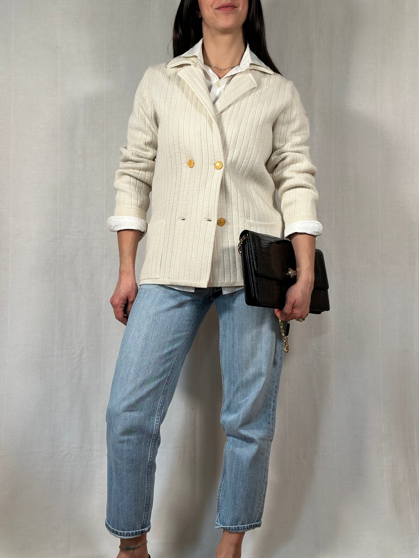 Cardigan Anni ‘80 in Misto Lana Panna