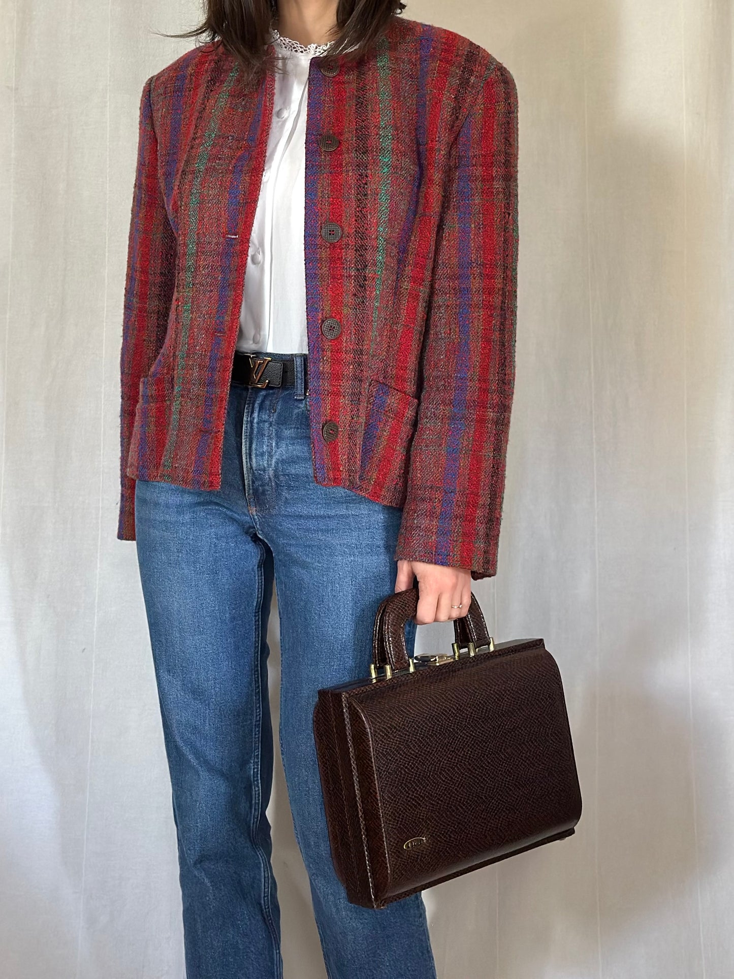 Borsa Valigetta Anni ‘70 Ika Similpelle Lucertola Marrone