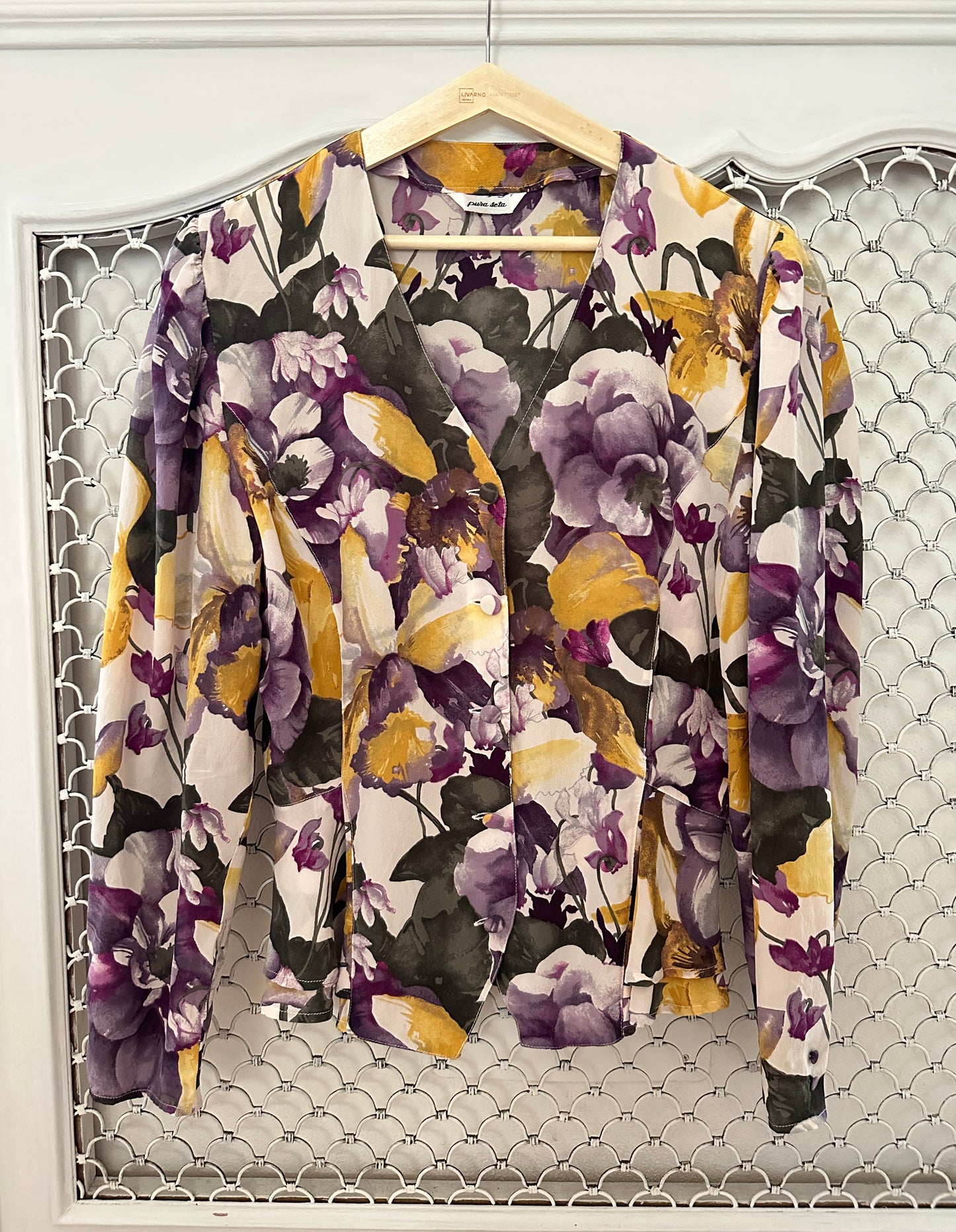 Camicia Anni ‘80 in Seta Floreale Tg.40/42