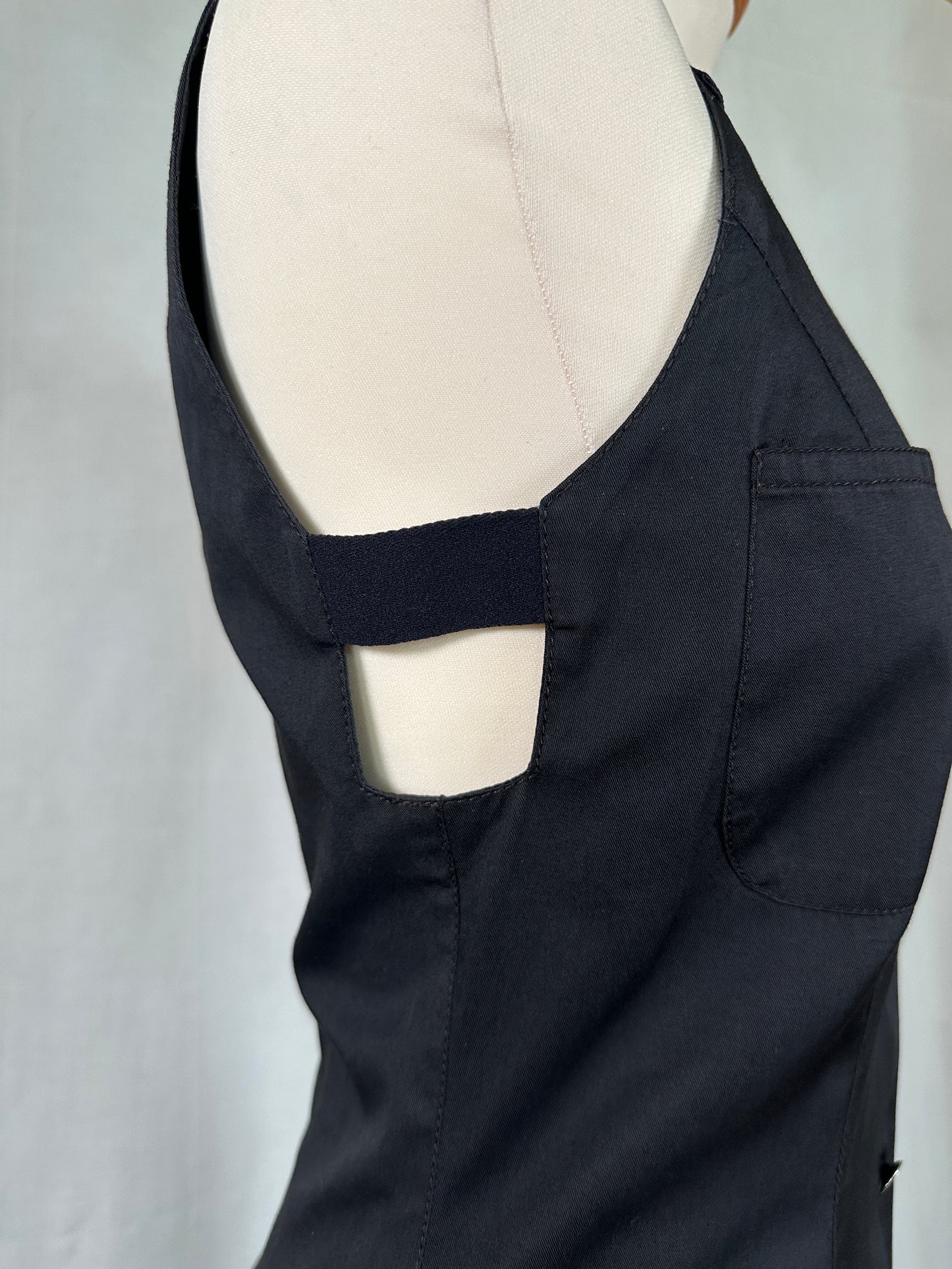 Abito Lungo Chemisier Anni 2000 Cut-Out Nero