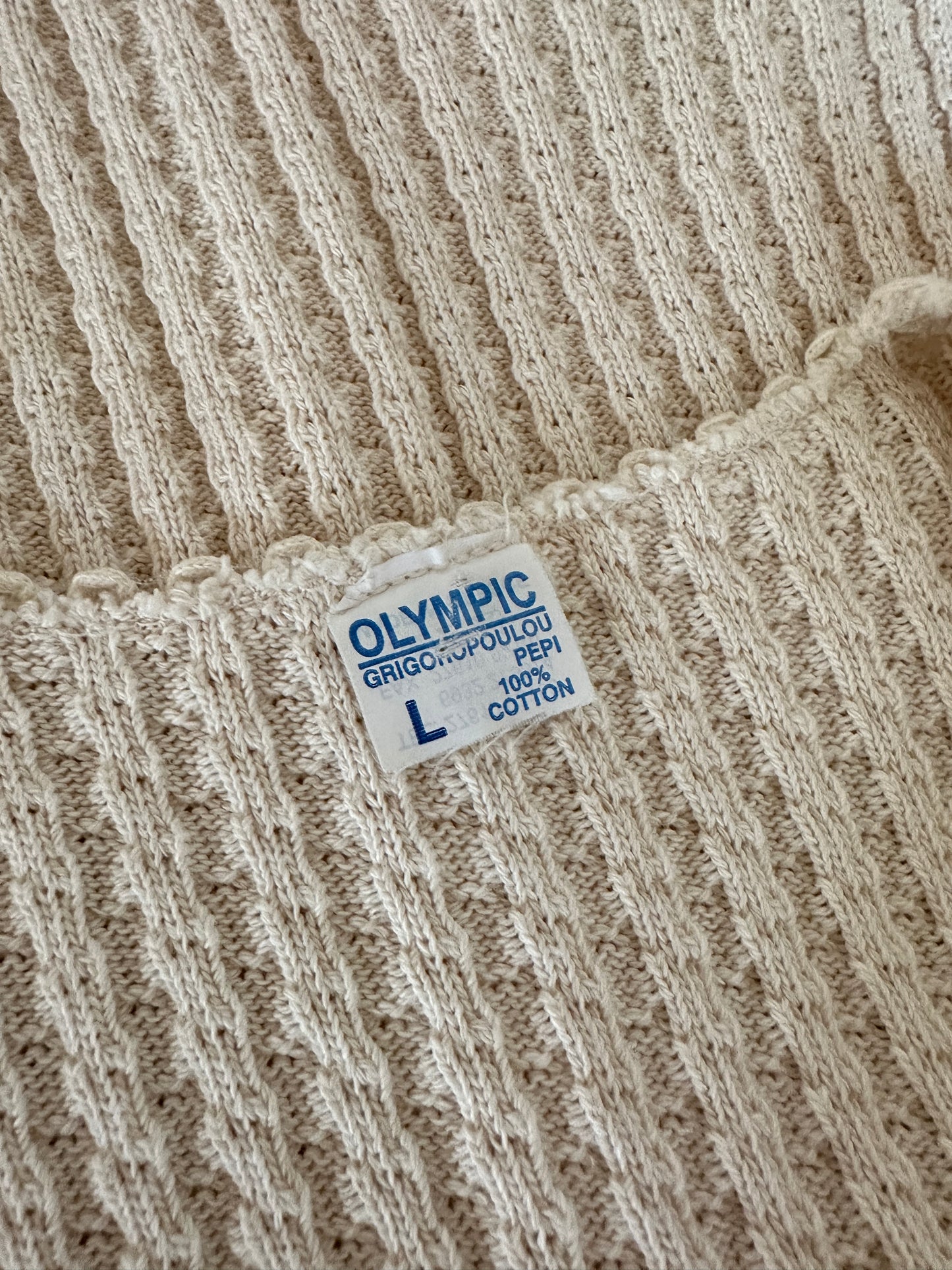 Maglia Anni ‘90 in Cotone a Coste Beige