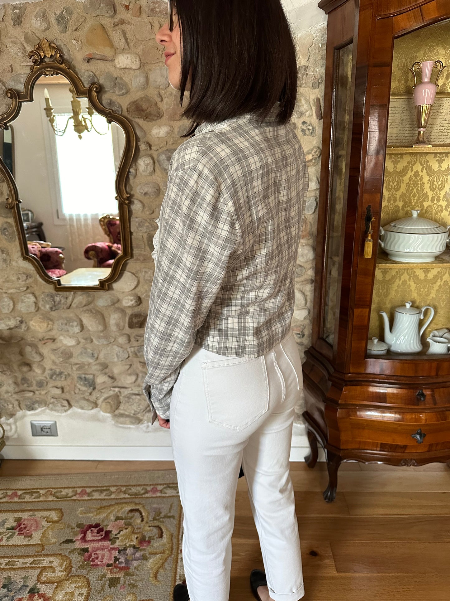 Camicia Vintage Anni ‘70/‘80 con Volants Tg.44