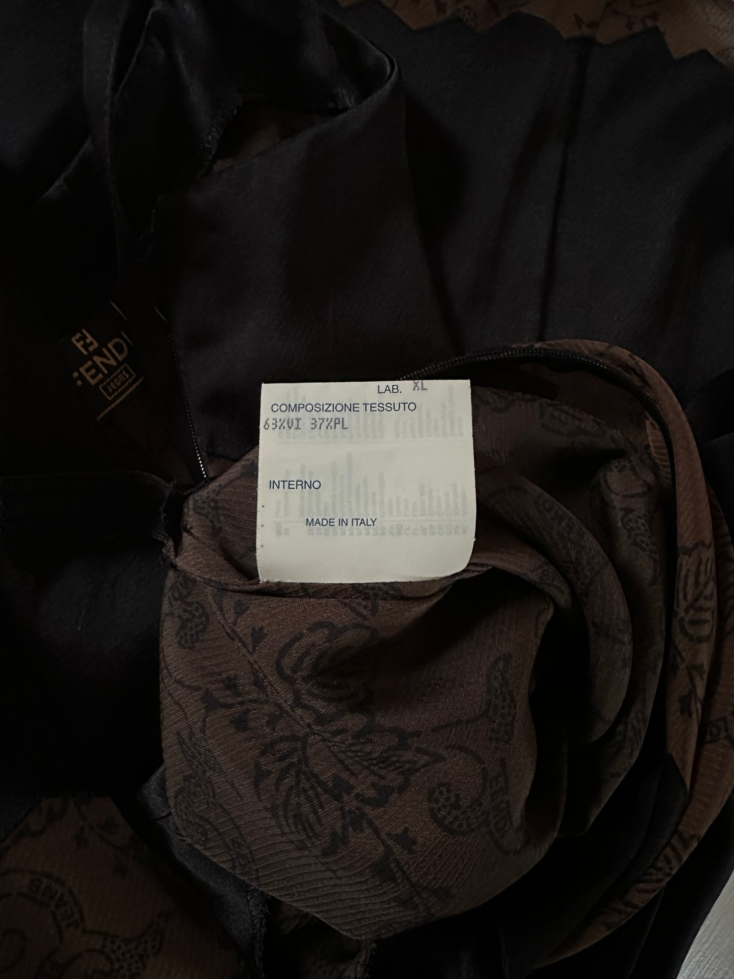 Slip Dress Fendi Vintage Anni ‘90 Nero e Marrone