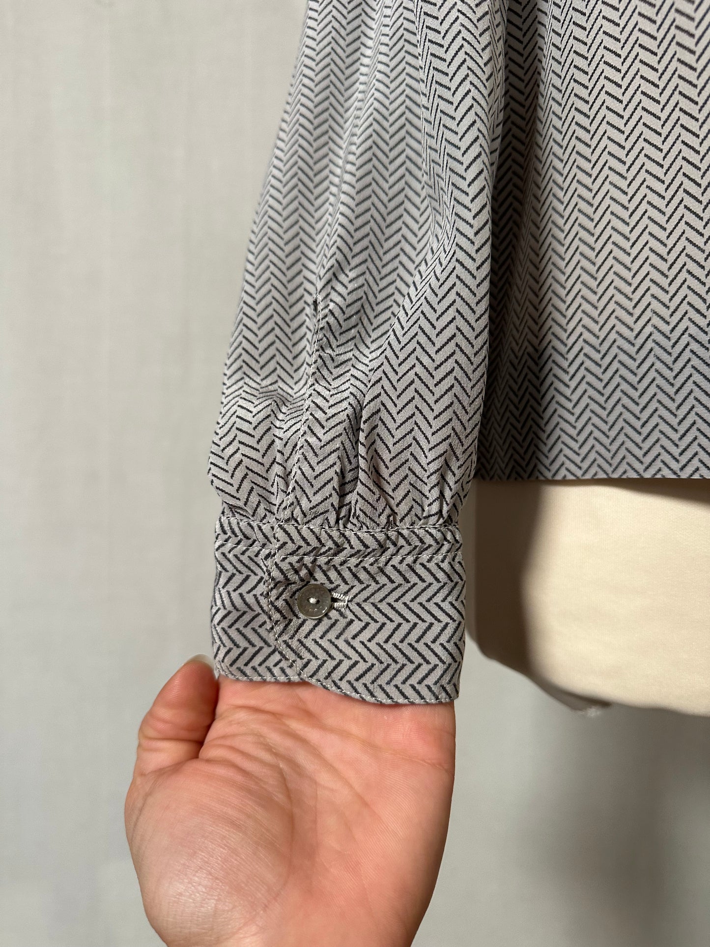 Camicia Sartoriale Anni ‘80 in Seta Grigia Tg.44/46