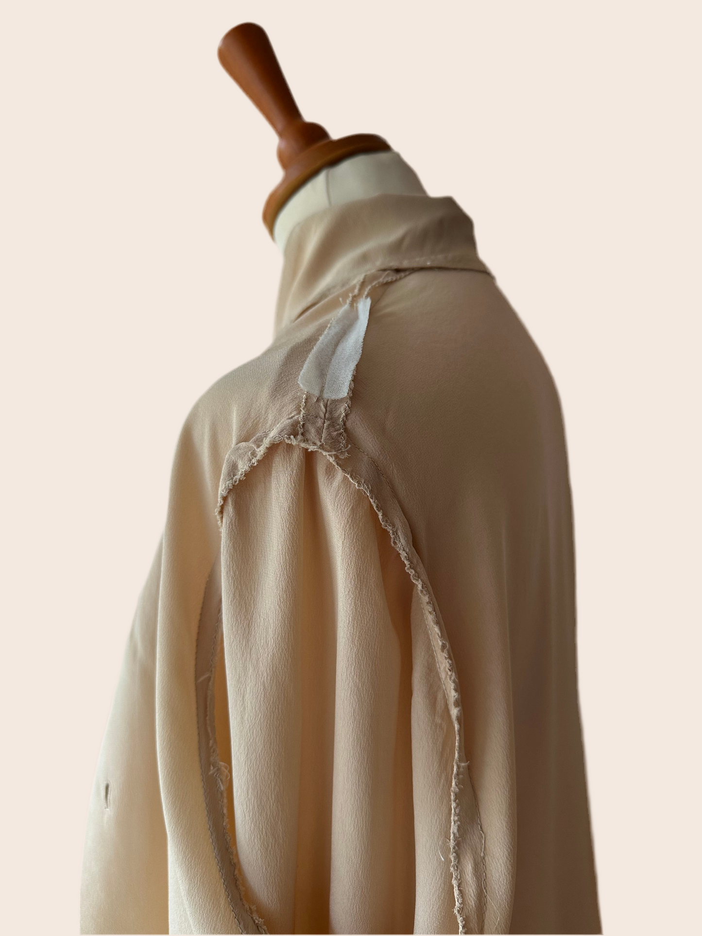 Camicia Vintage Sartoriale in Seta Beige Tg. Fino 50
