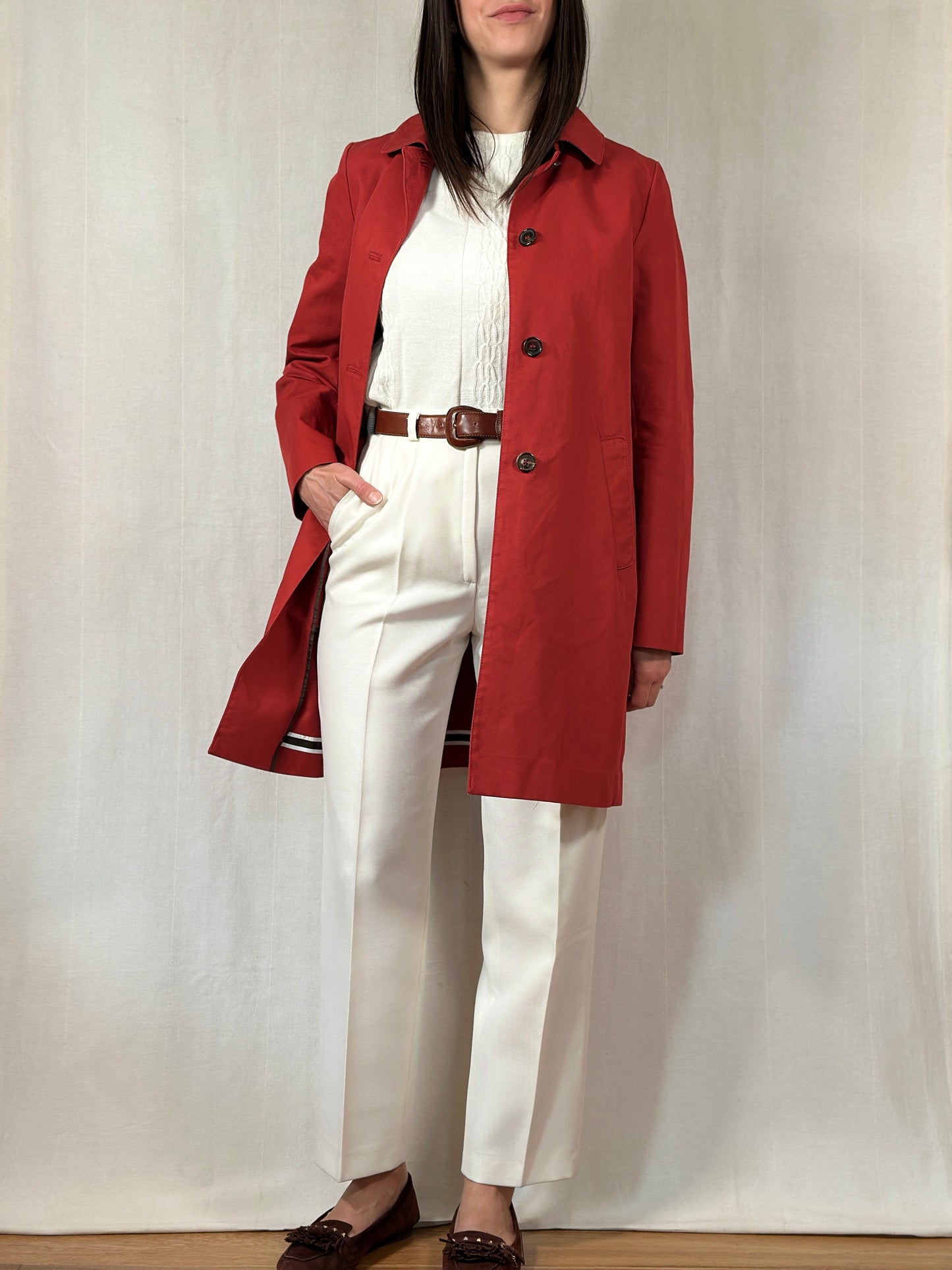 Impermeabile ‘S Max Mara in Cotone Rosso Mattone