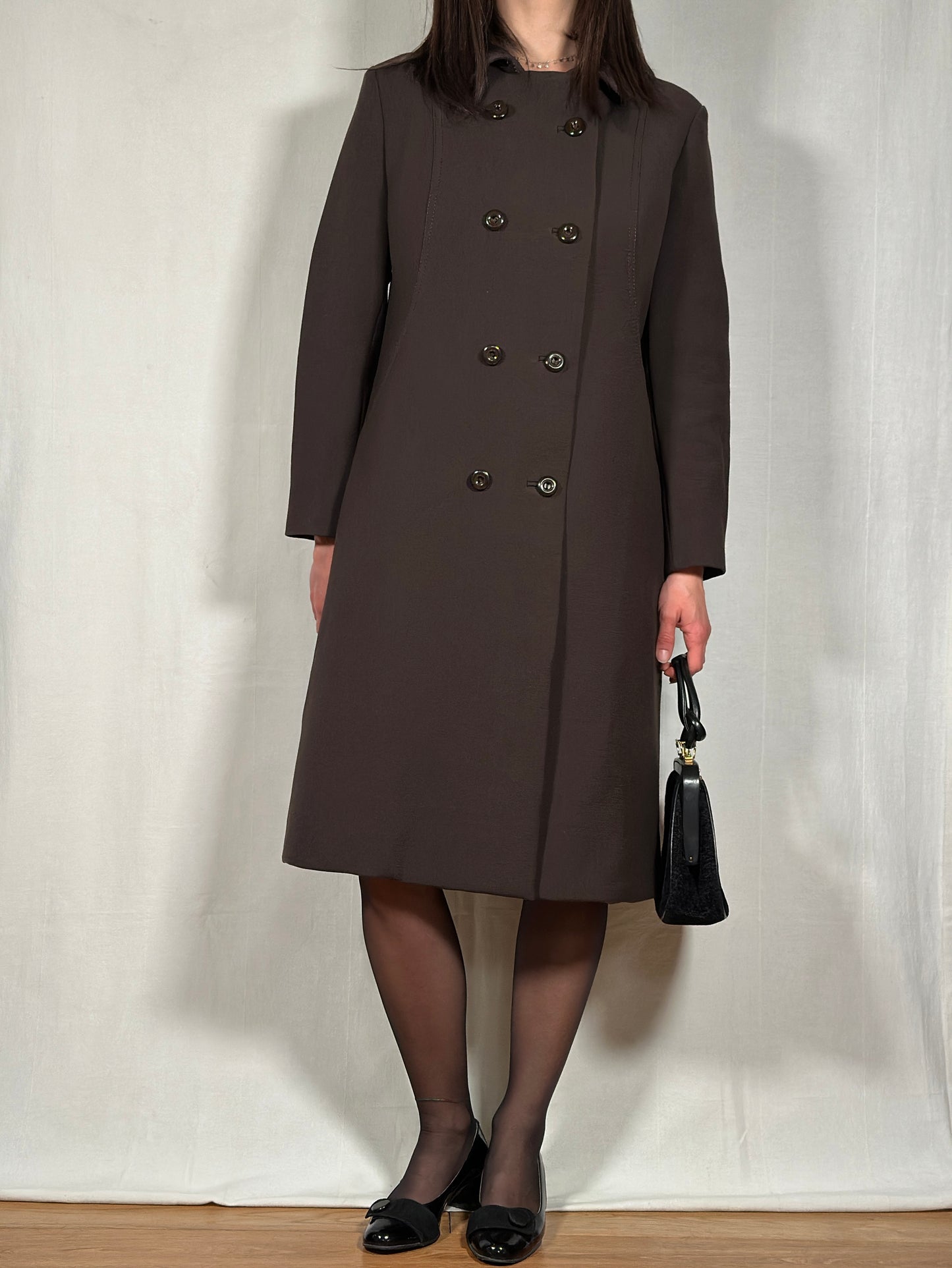 Cappotto Vintage Metà Anni ‘60 Sartoriale Marrone Cioccolato