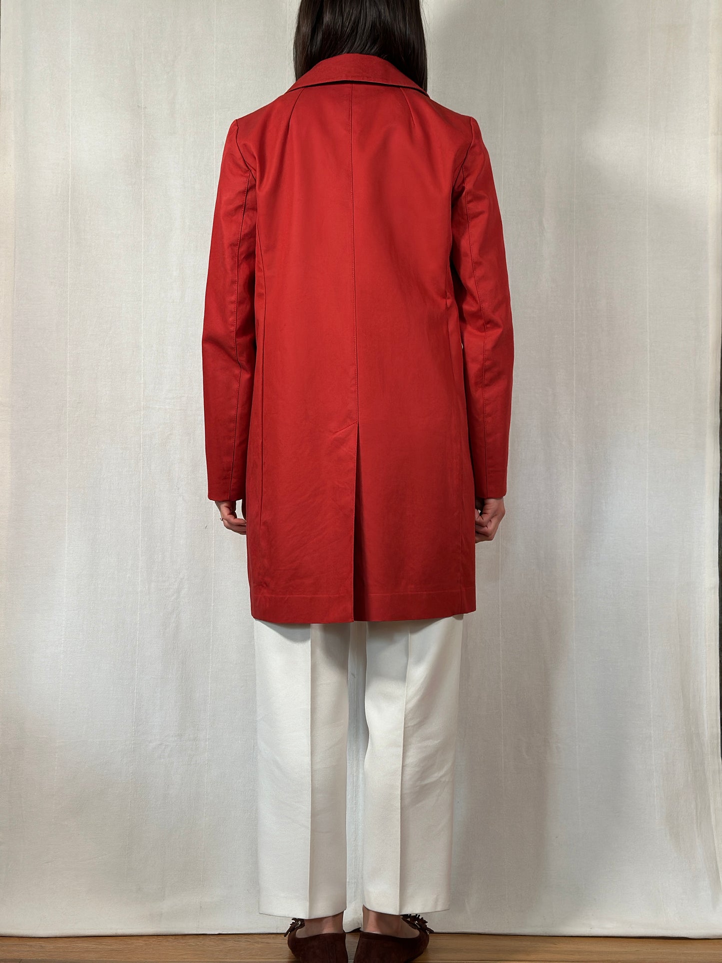 Impermeabile ‘S Max Mara in Cotone Rosso Mattone