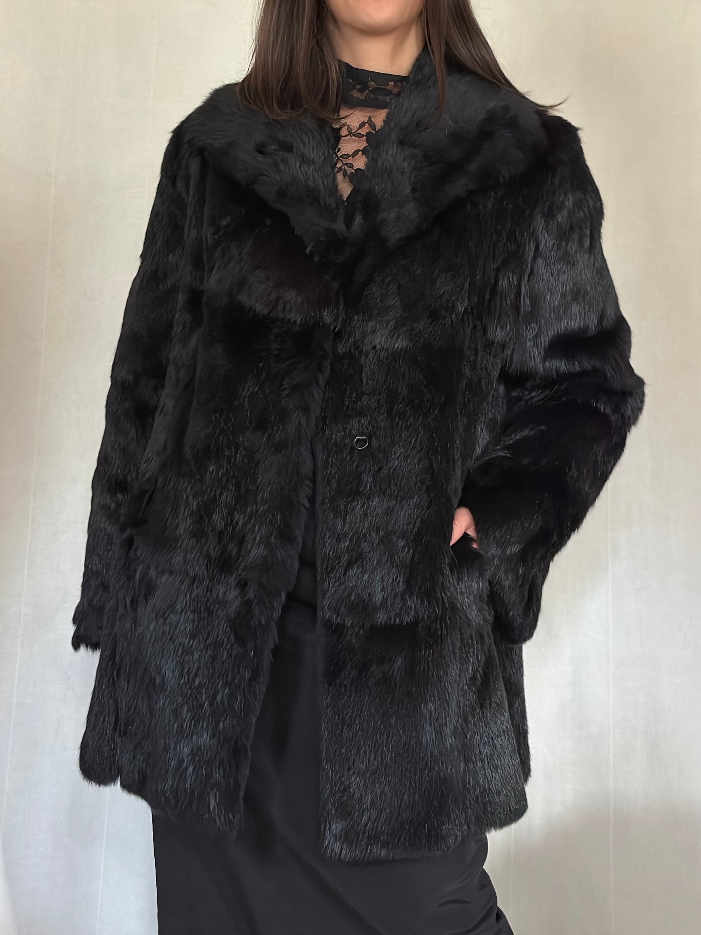 Pelliccia Vintage Anni ‘70 in Lapin Nera