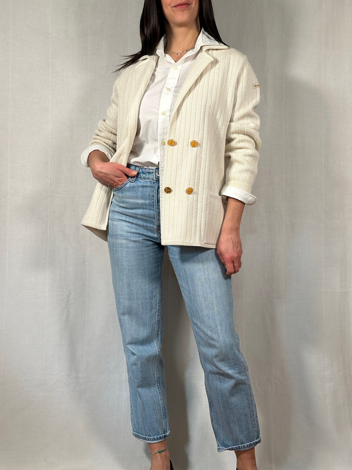Cardigan Anni ‘80 in Misto Lana Panna