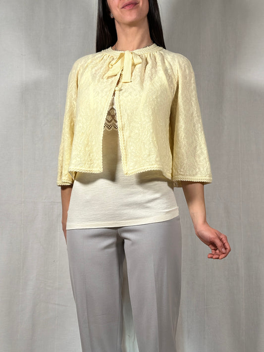 Liseuse Vintage Hanro Anni ‘60 in Lana Gialla