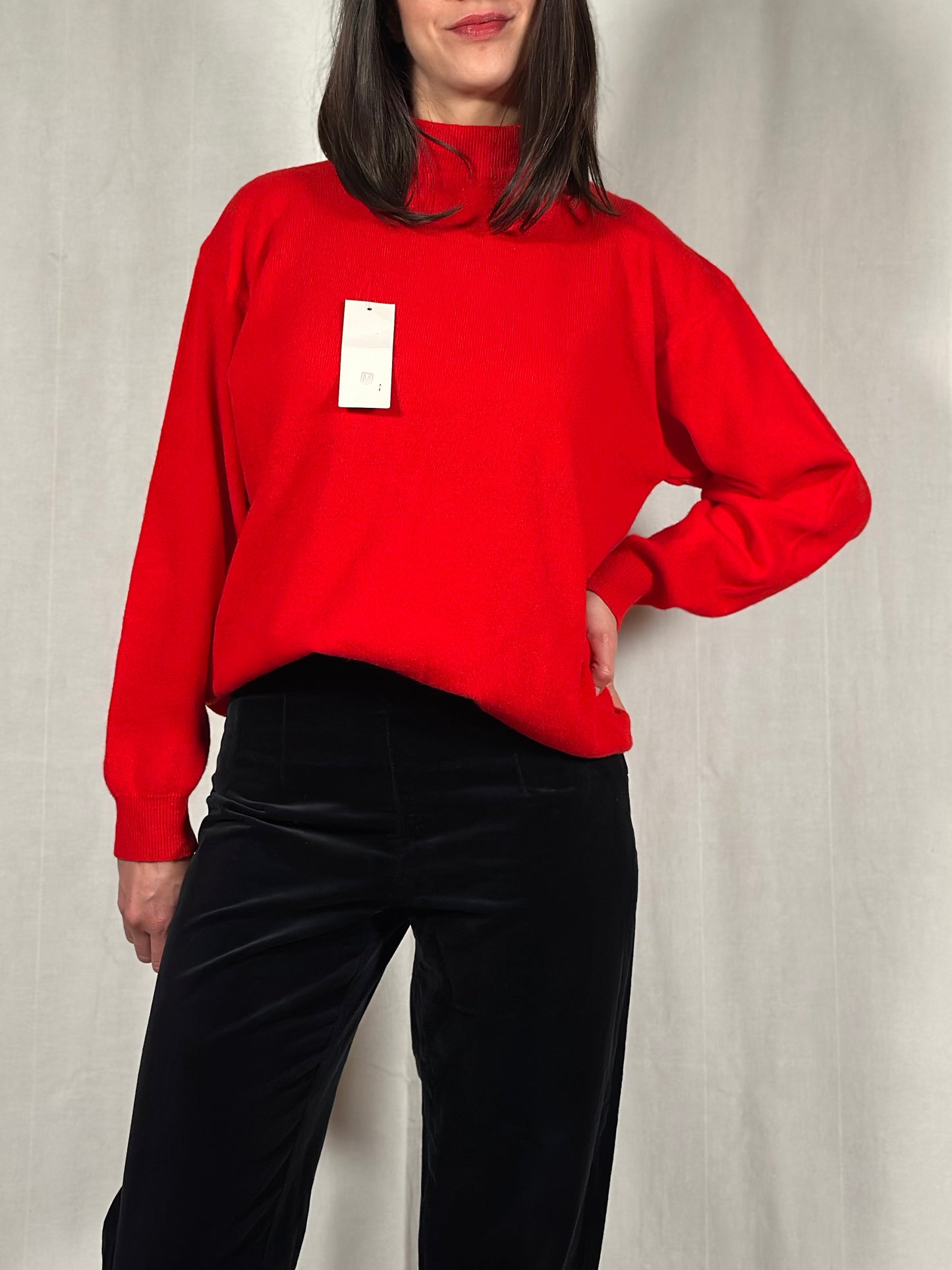 Lupetto Vintage Nuovo in Lana Rosso