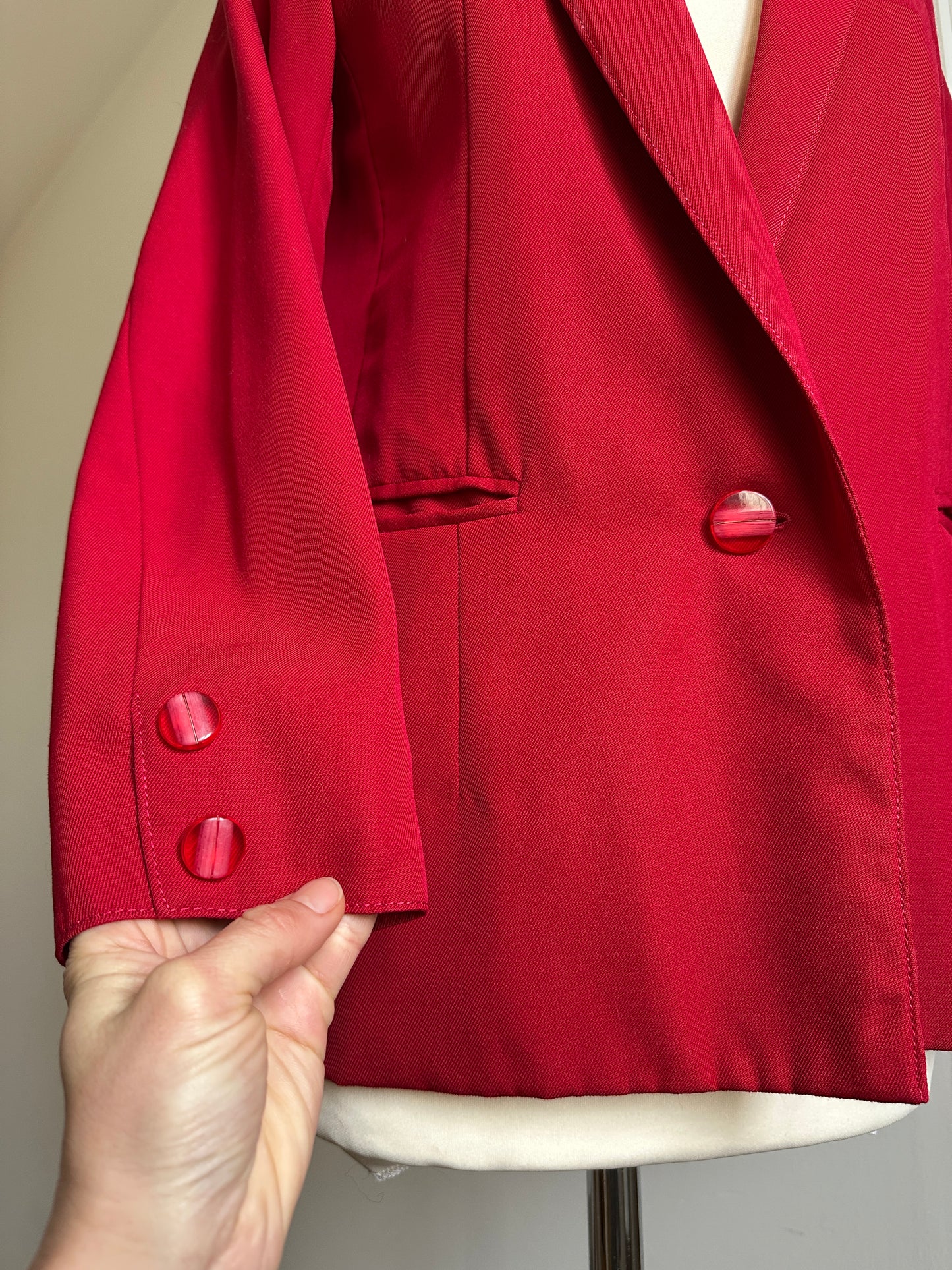 Giacca Sartoriale Anni ‘90 in Lana Rossa