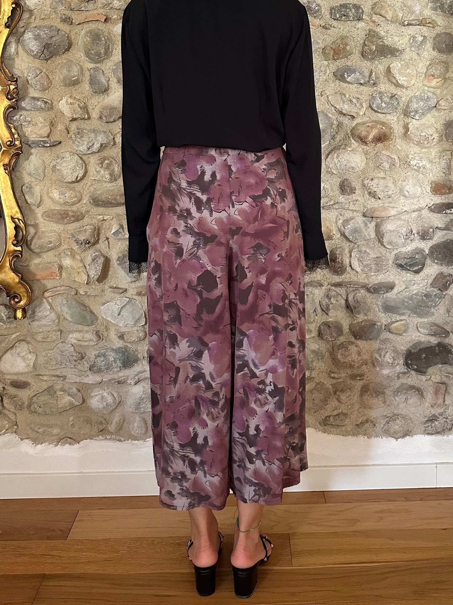 Gonna Pantalone Anni ‘80 in Viscosa Floreale Tg.42/44