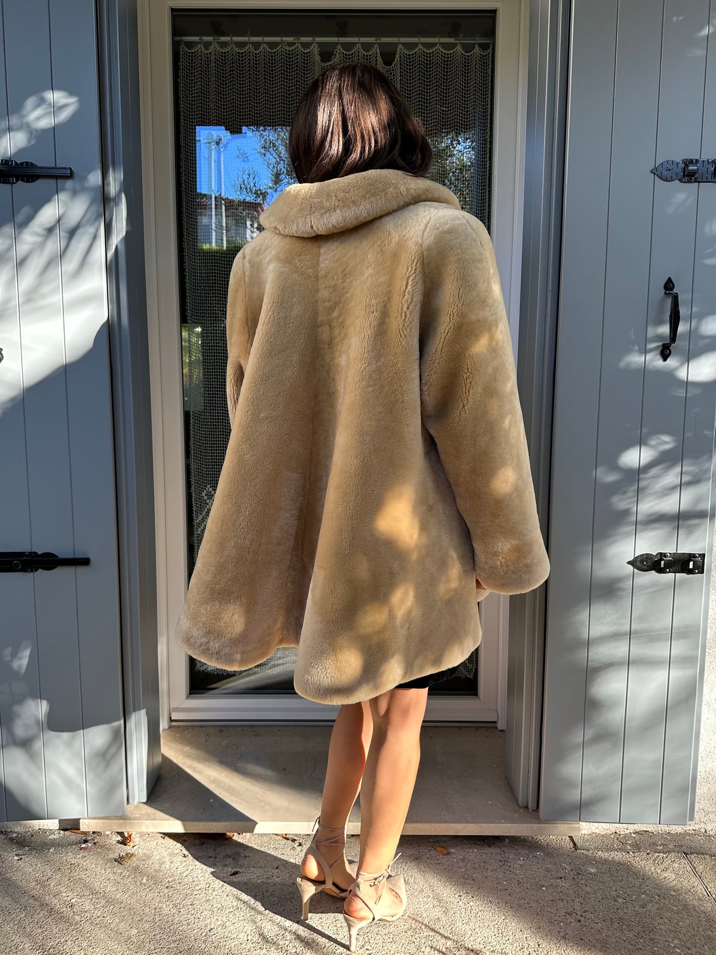 Pelliccia Vintage in Agnello Beige Tg.48/50