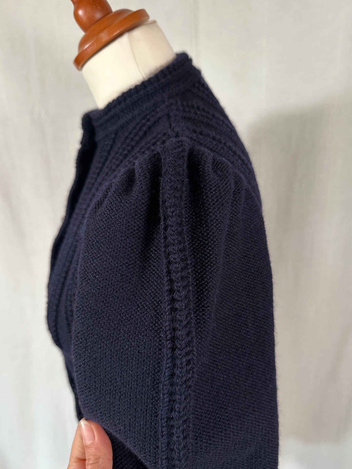 Cardigan Vintage Astrifa in Lana Blu Tg.40/42