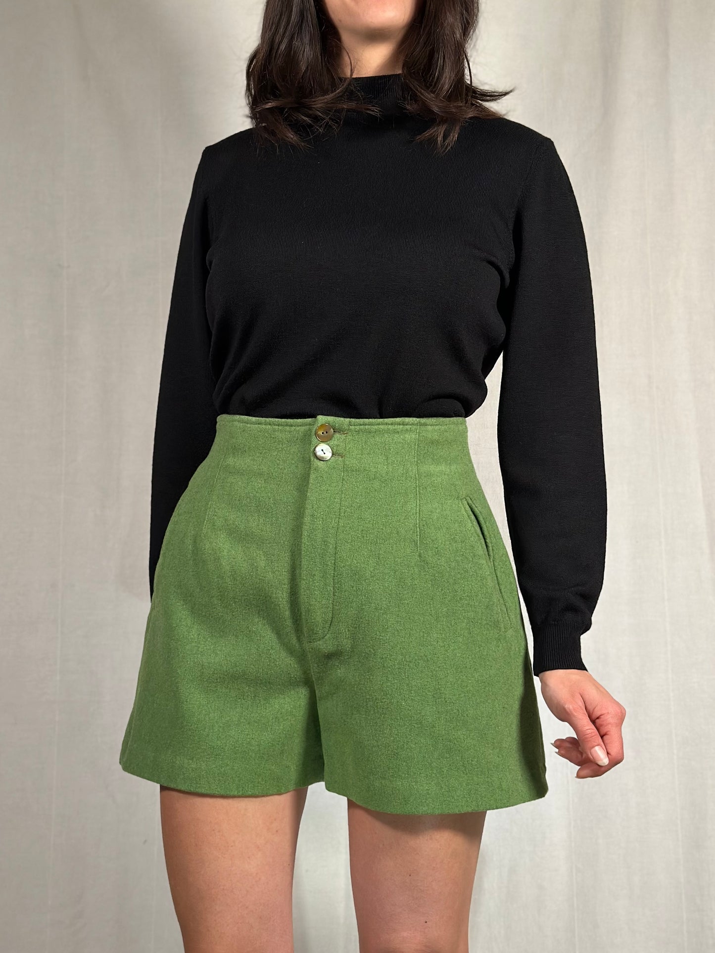 Shorts Seventy Vintage Anni ‘70 in Lana Verde