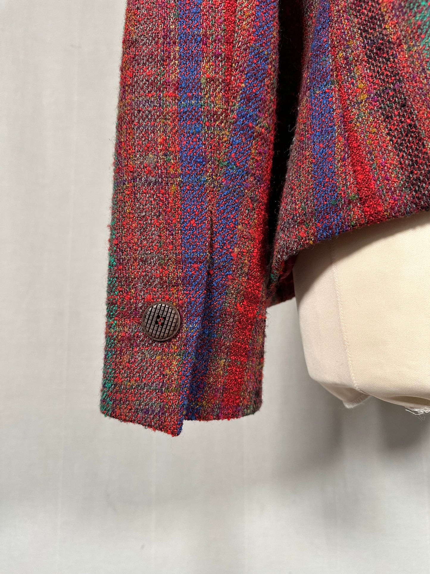 Giacca Missoni Vintage Anni ‘80 in Tweed di Lana Bouclé Bordeaux Tg.44/46