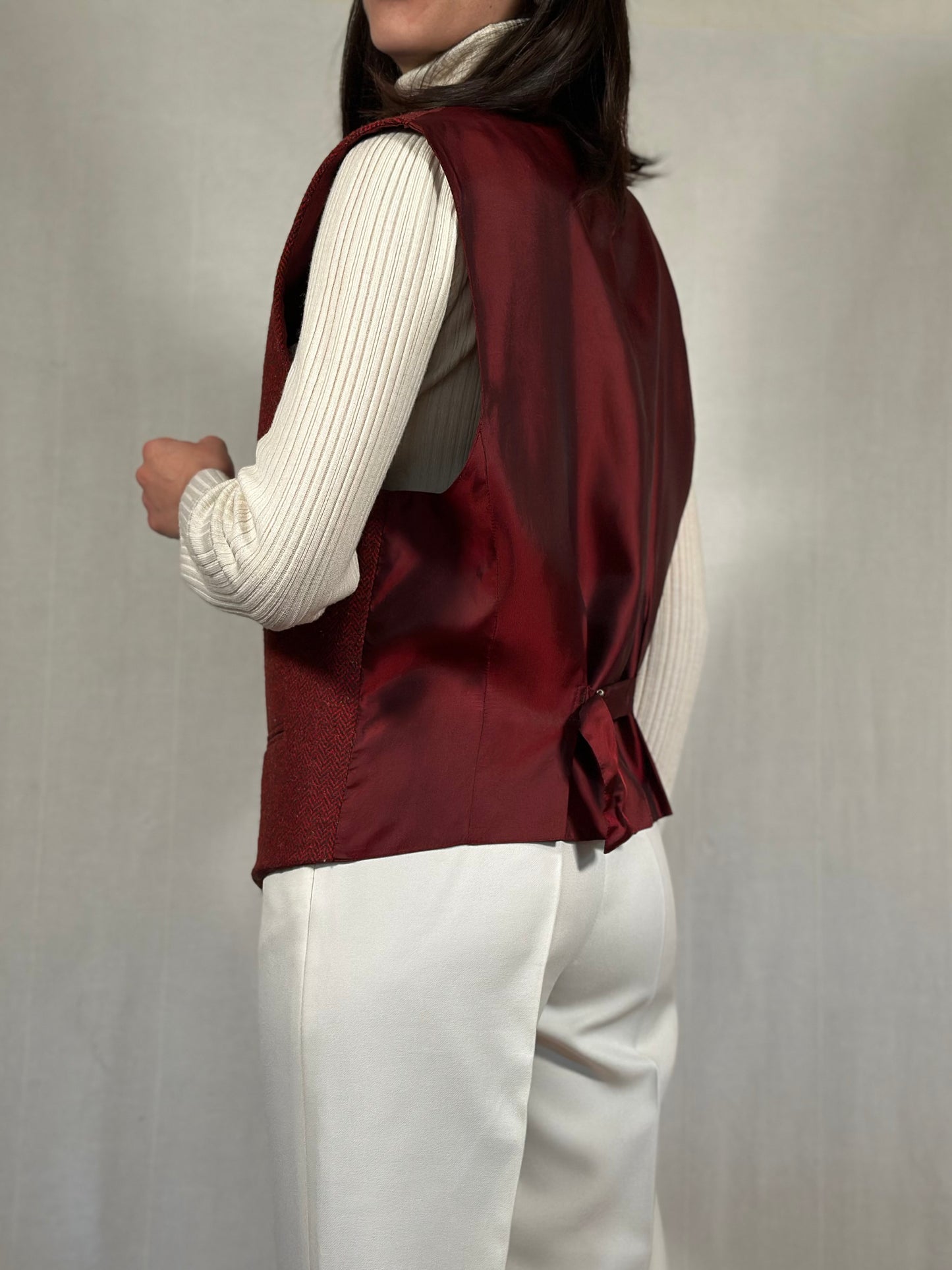 Gilet Yves Saint Laurent Anni ‘80 in Misto Lana Rosso