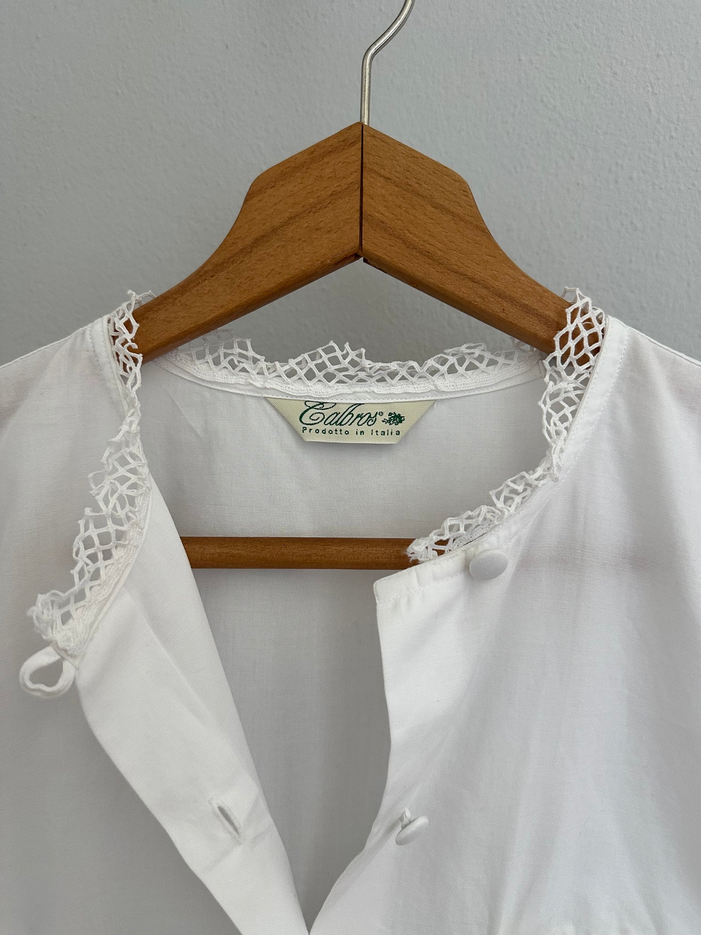 Camicia Vintage Anni ‘90 Calbros in Cotone Bianca Tg.46/48