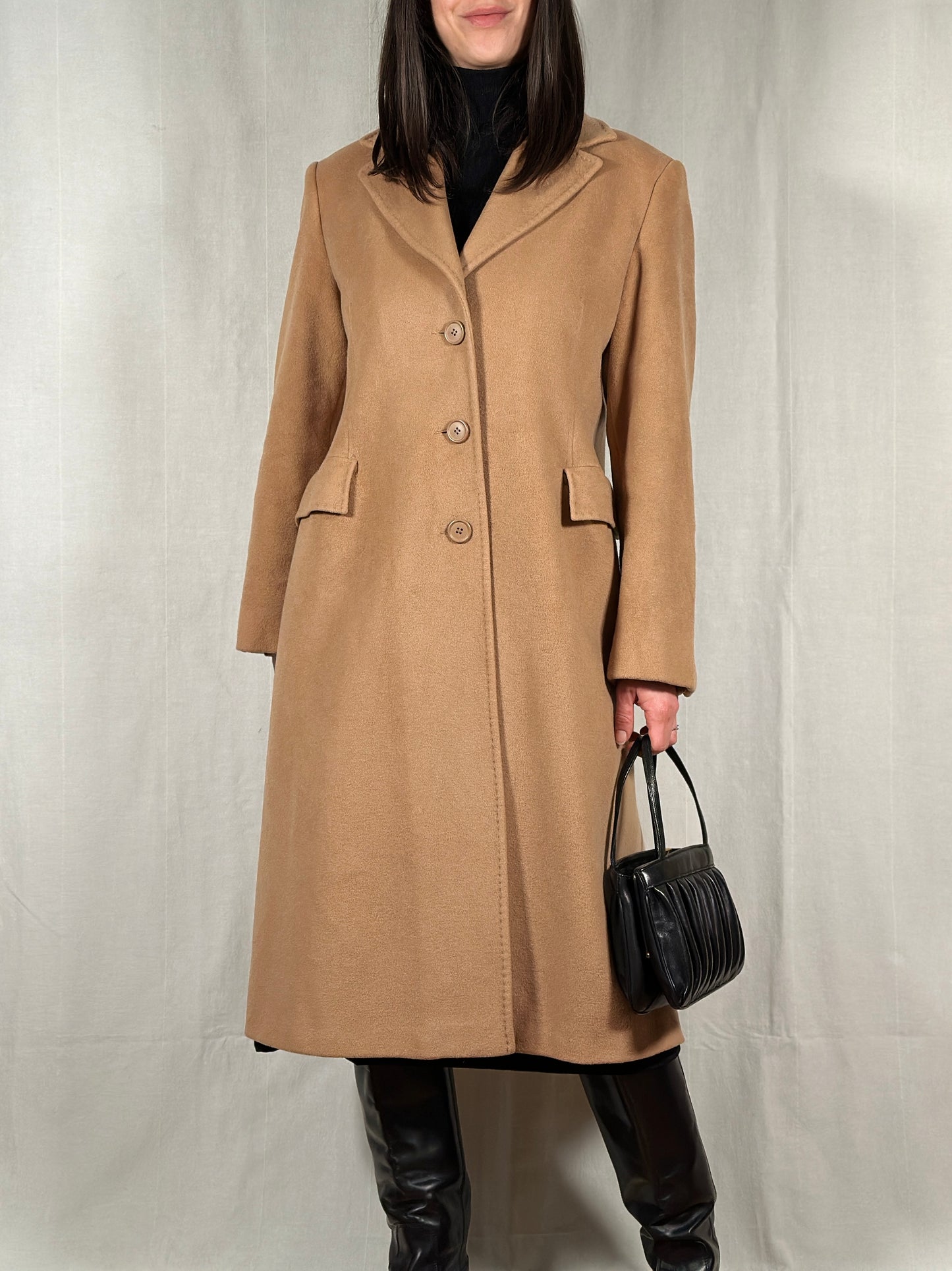 Cappotto Vintage Anni ‘90 Superior in Lana e Cachemire Cammello