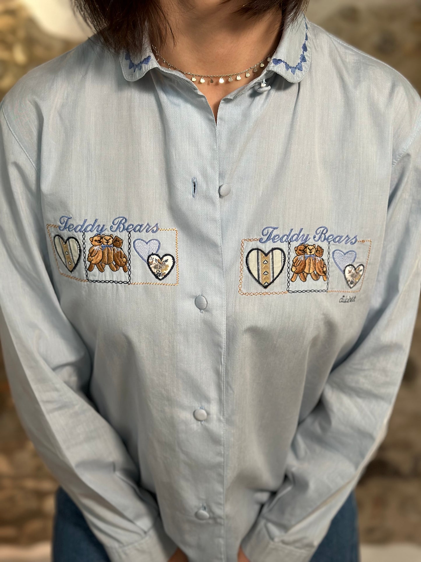Camicia Vintage Anni ‘90 Dulcinèa in Cotone Azzurro Tg.44/46/48