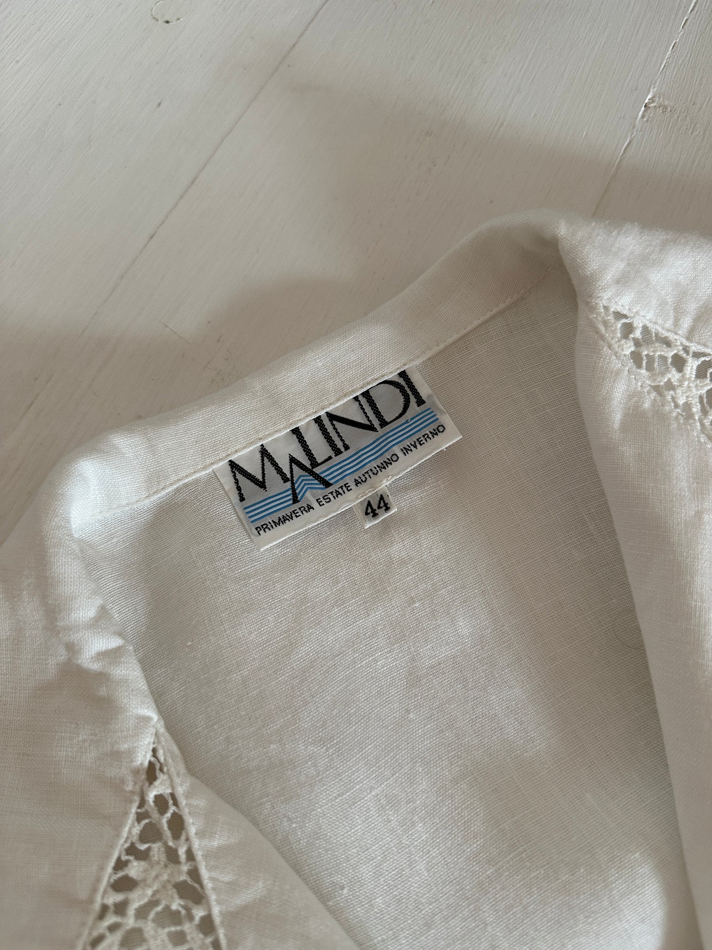 Camicia Vintage Anni ‘80 in Lino Bianca